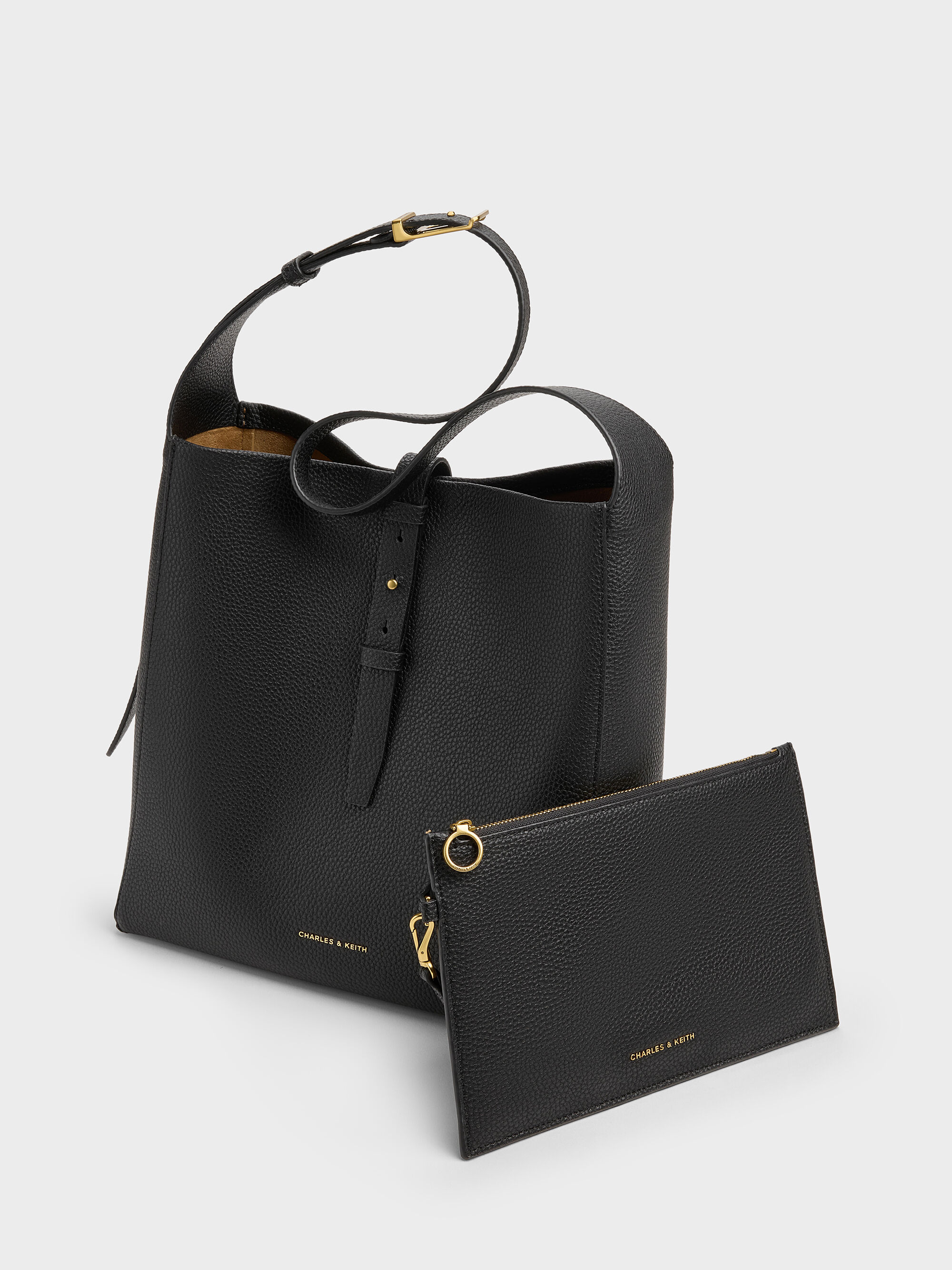 Beryl ベリル ベルトホーボーバッグ - ブラック | CHARLES & KEITH