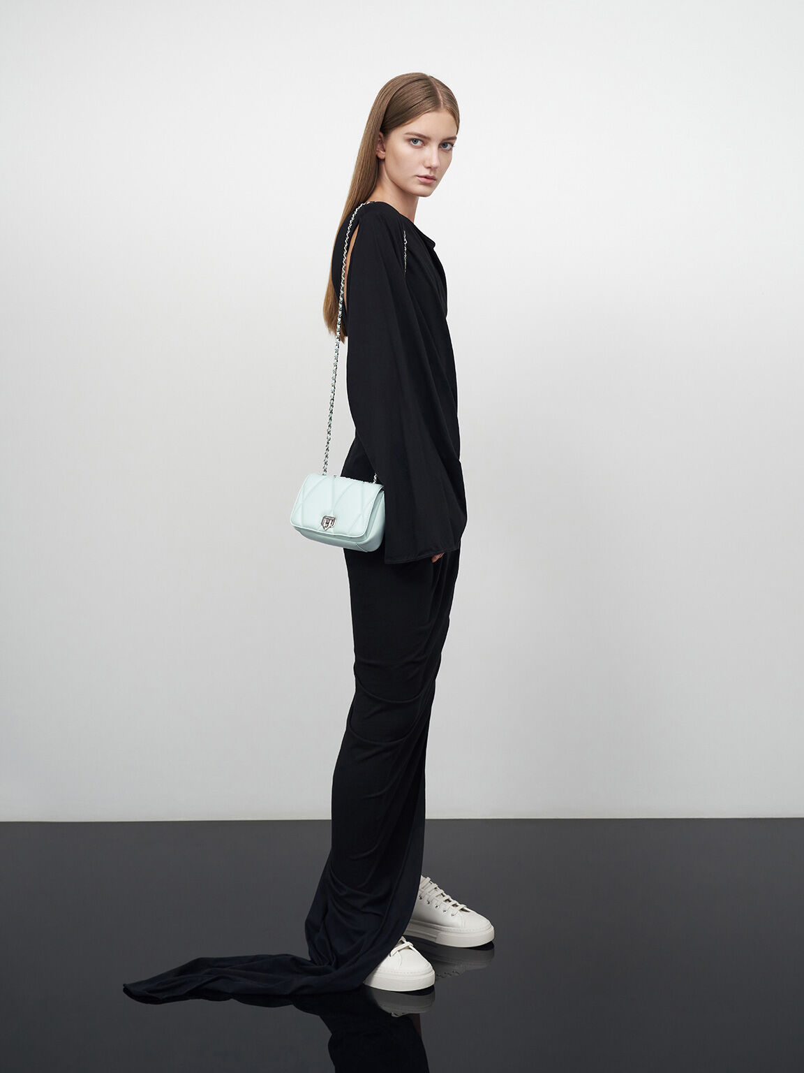 Arwen アルウェン キルトショルダーバッグ - セージグリーン | CHARLES