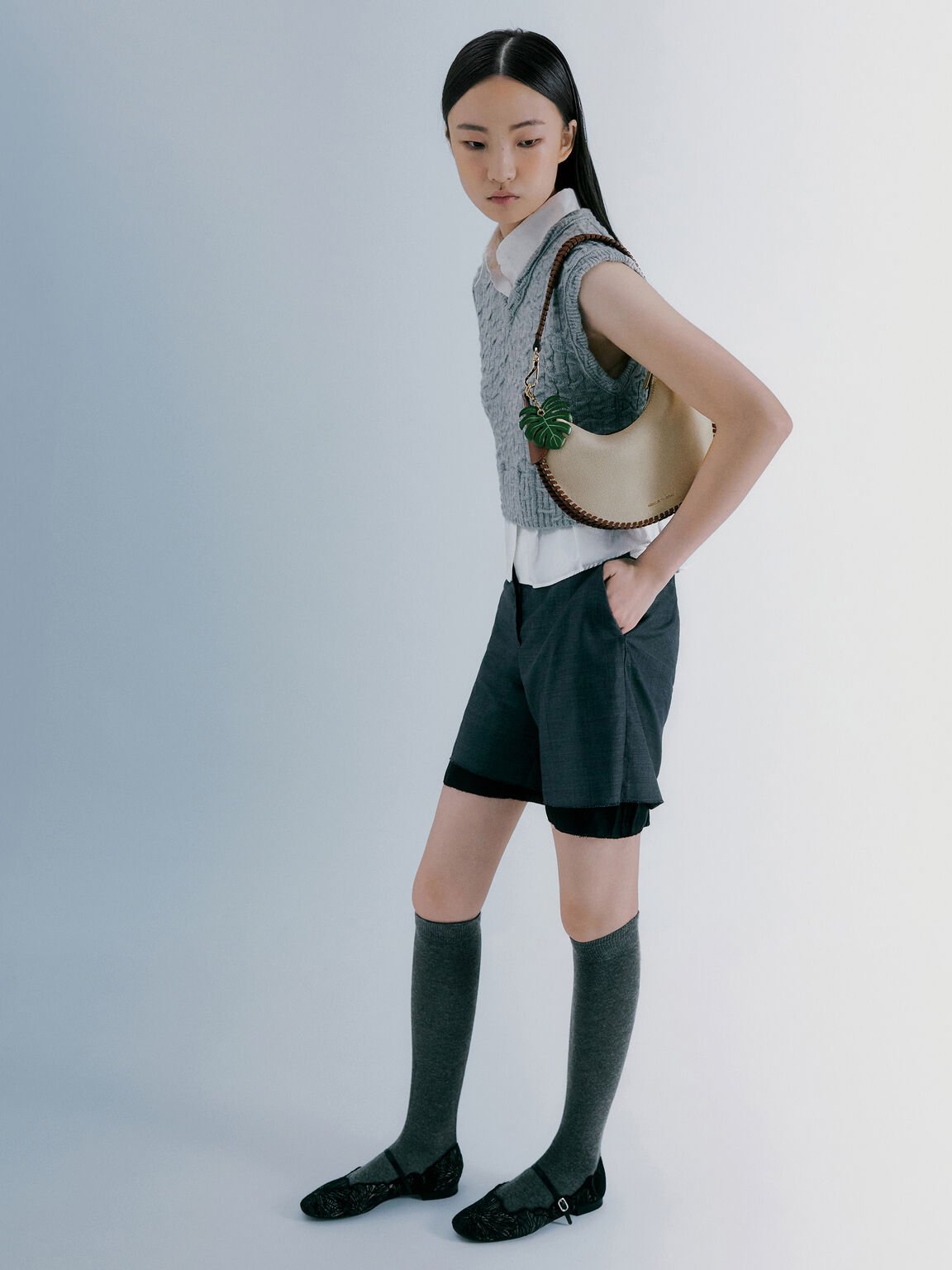 Blume ブリュム キャンバスブレードカーブホーボーバッグ, トープキャンバス, hi-res