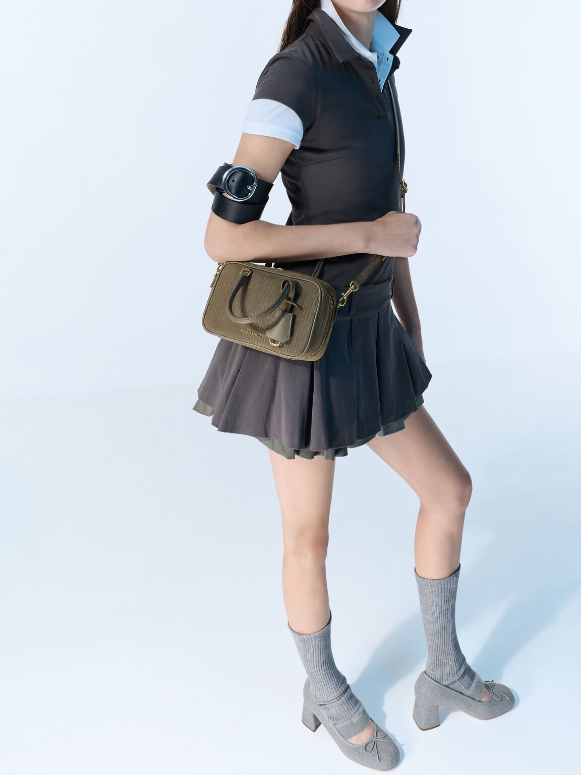 Winona ウィノナ フェルトファリーストラップメリージェーンパンプス, ライトグレー, hi-res