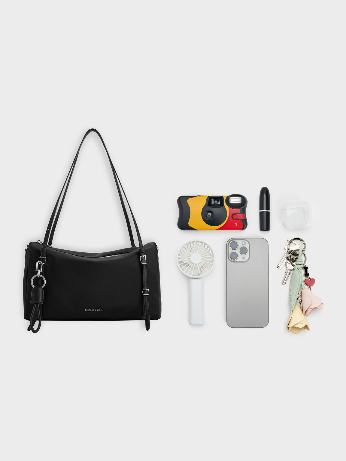 Levy レヴィー ナイロンショルダーバッグ, ノワール, hi-res