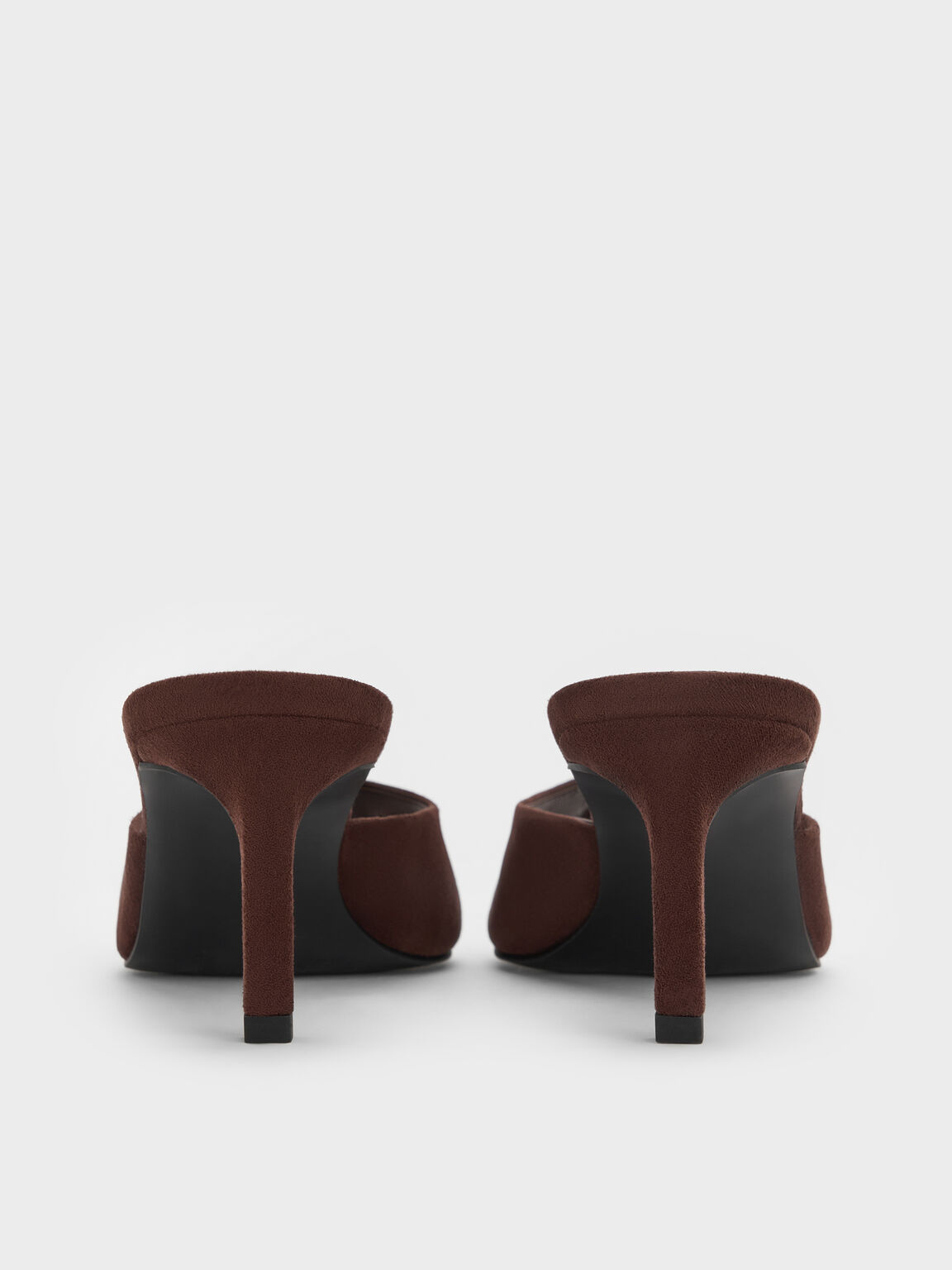 フォースエード ポインテッドピープトゥヒールミュール, ダークブラウン, hi-res