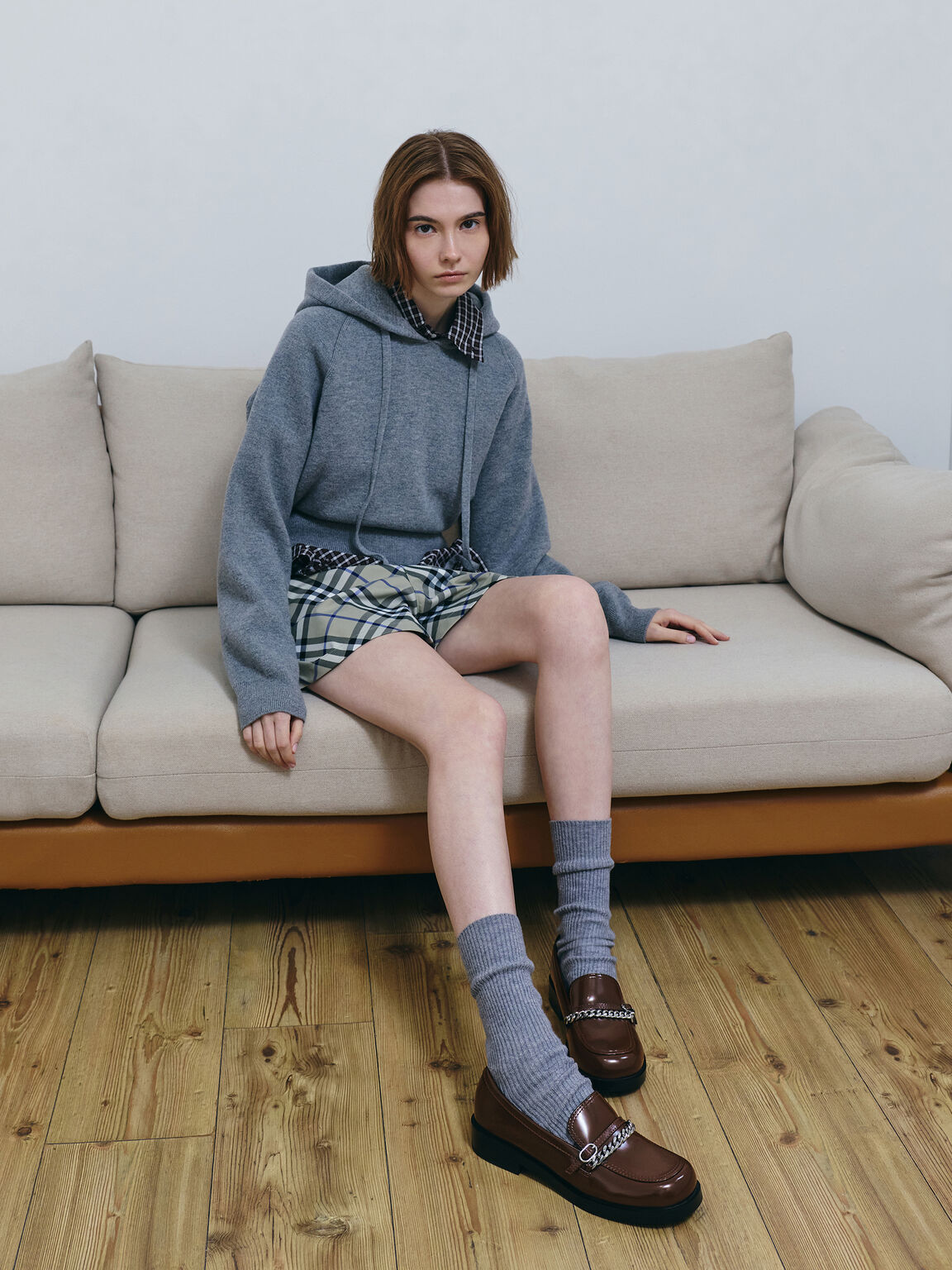 Georgie ジョージ チェーンローファー, ダークブラウン, hi-res