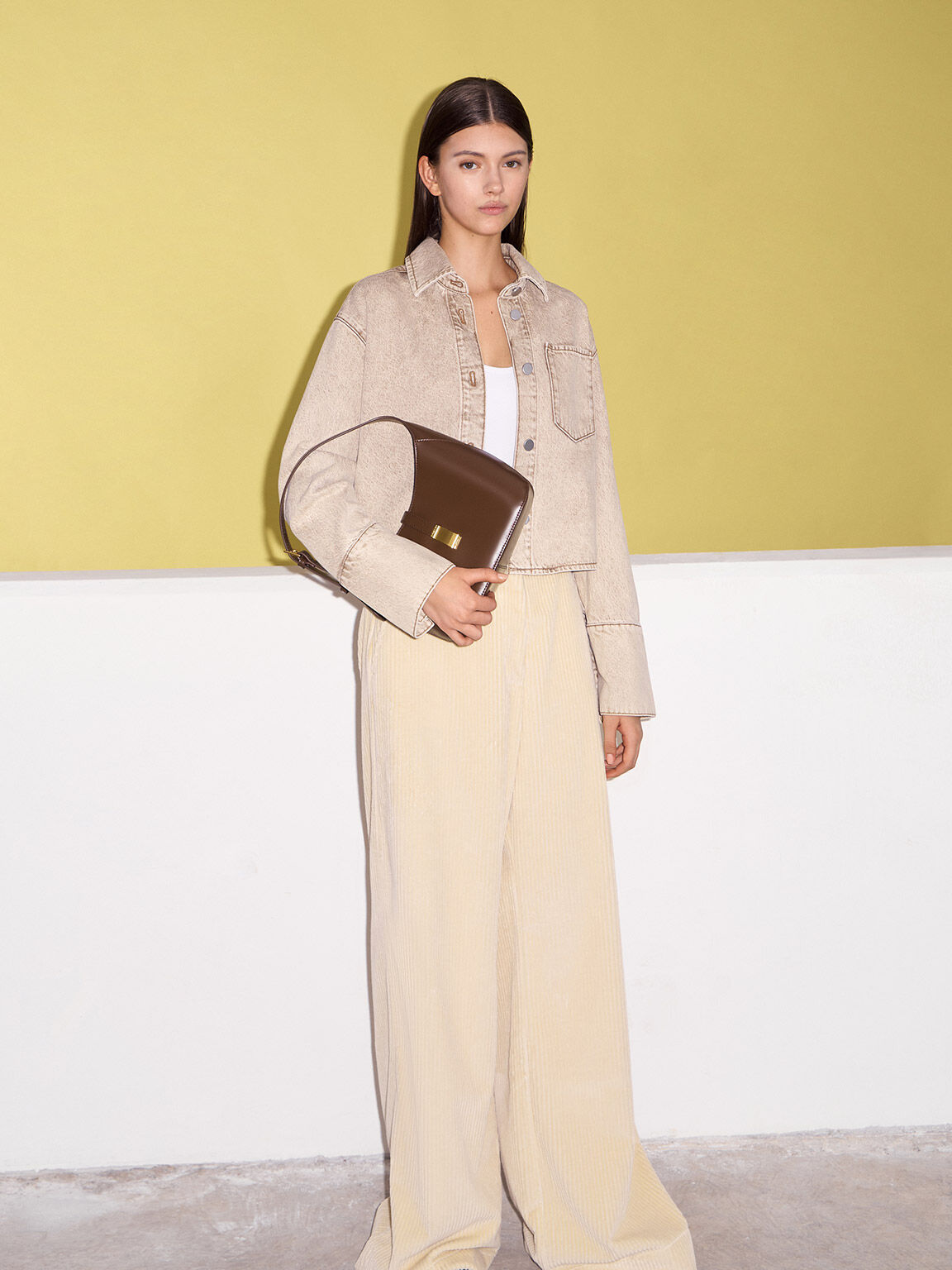 Wisteria ウィステリア ショルダーバッグ, ダークブラウン, hi-res