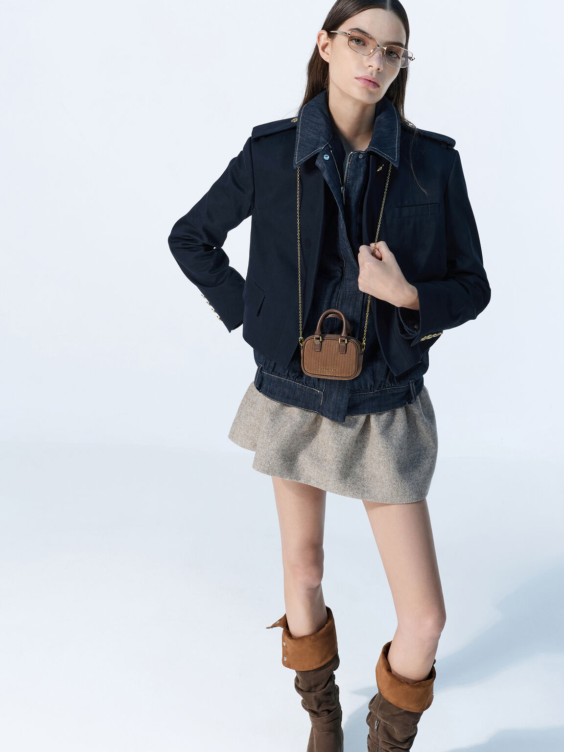 Sianna コーデュロイ ボウリングバッグチャーム, モカブラウン, hi-res