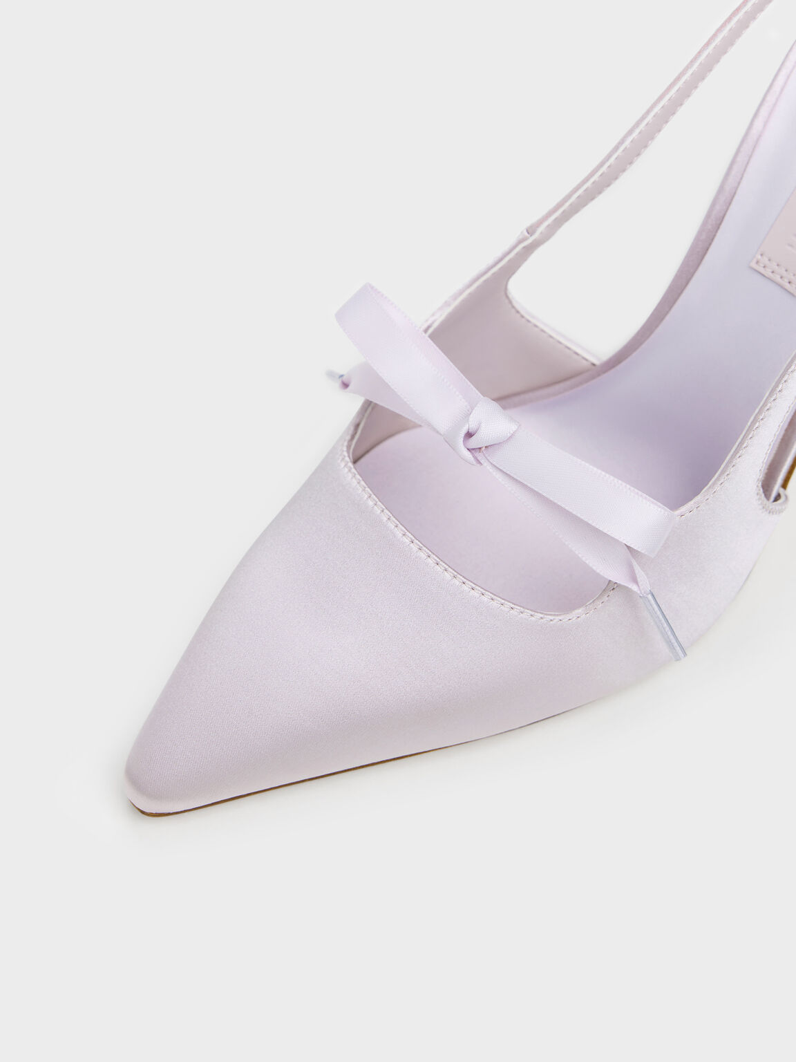 サテンボウ ポインテッドトゥスリングバックパンプス, ライラック, hi-res