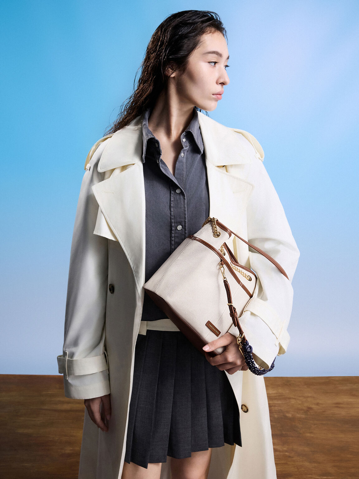 Addison アディソン キャンバスノットロープトートバッグ, トープキャンバス, hi-res