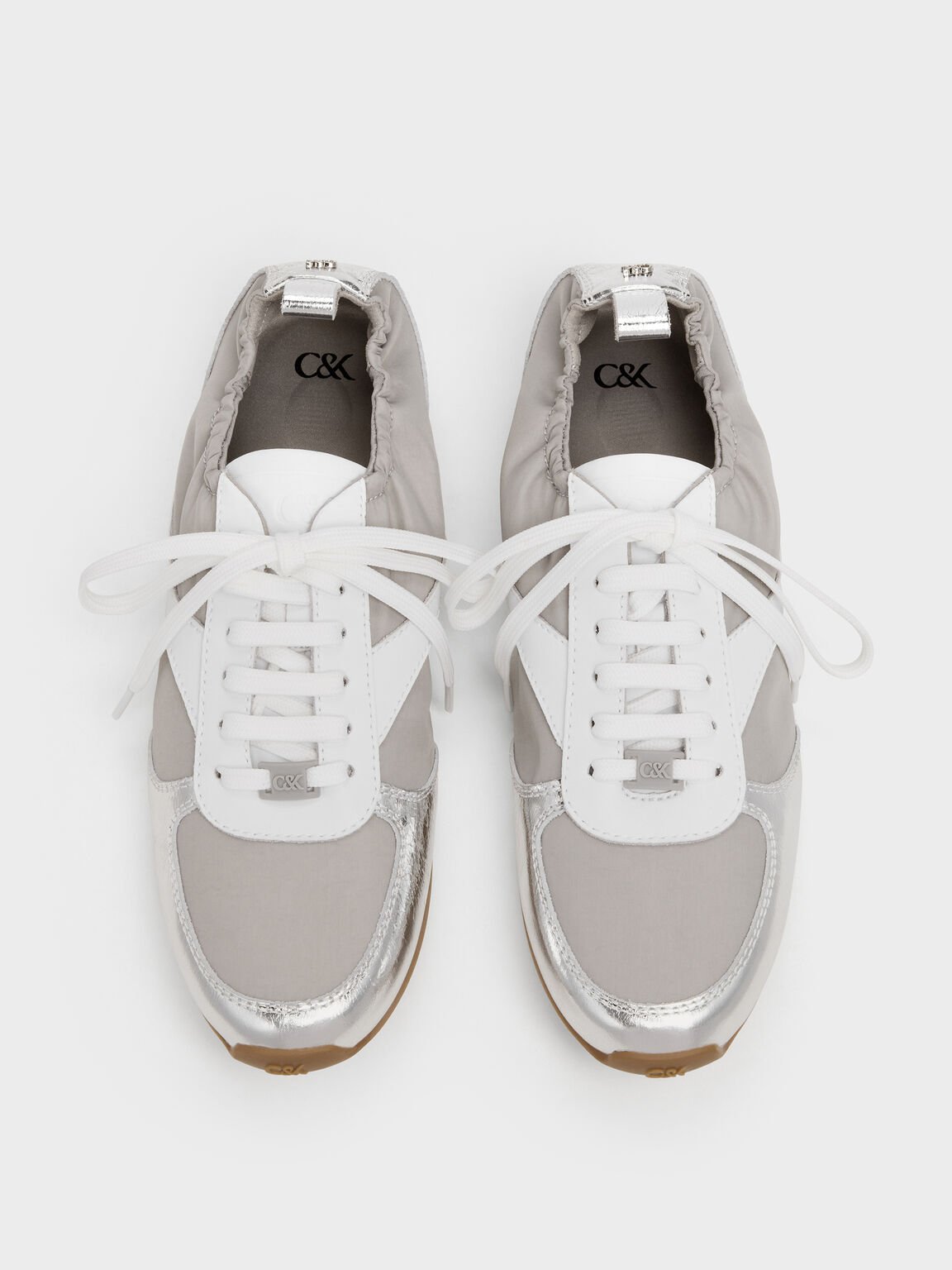 Jace ジェイス レザースニーカー, シルバー, hi-res