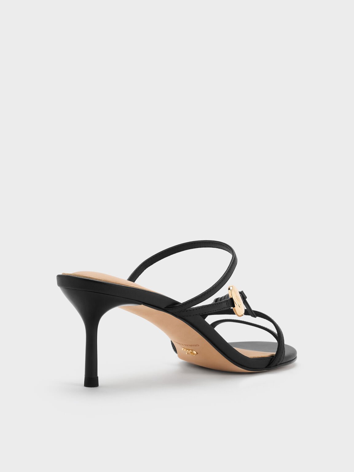 Adema アデマ ストラッピー ヒールミュール, ブラック, hi-res