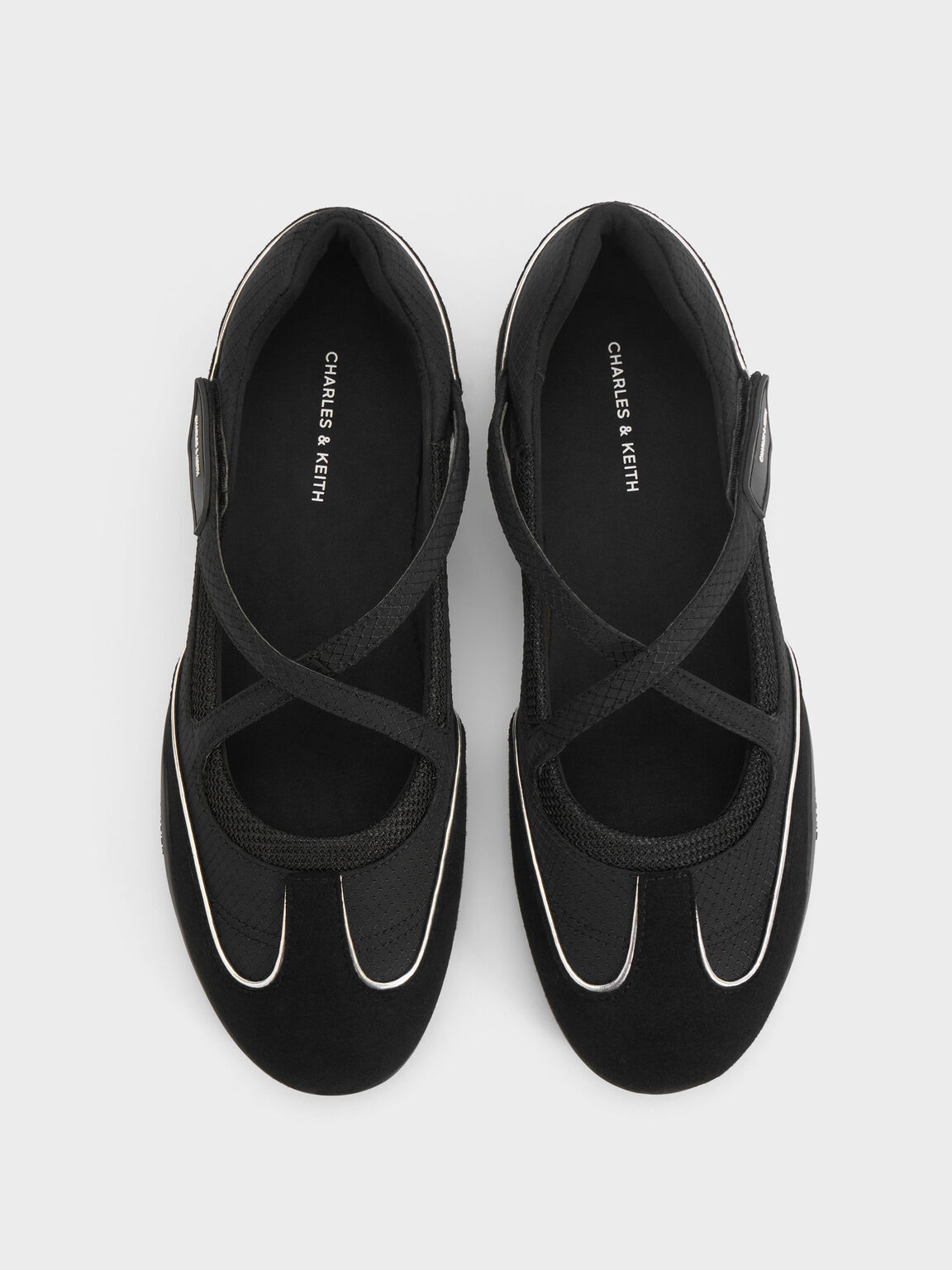 Mika ミカ クロスオーバー メリージェーンスニーカー, ブラックテクスチャード, hi-res