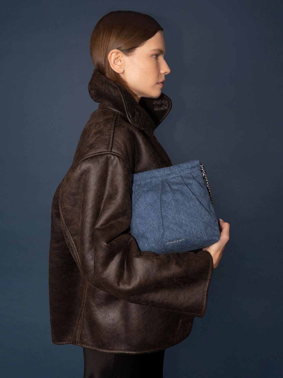 Duo ドゥオ デニムチェーンハンドルツーウェイバックパック, デニムブルー, hi-res