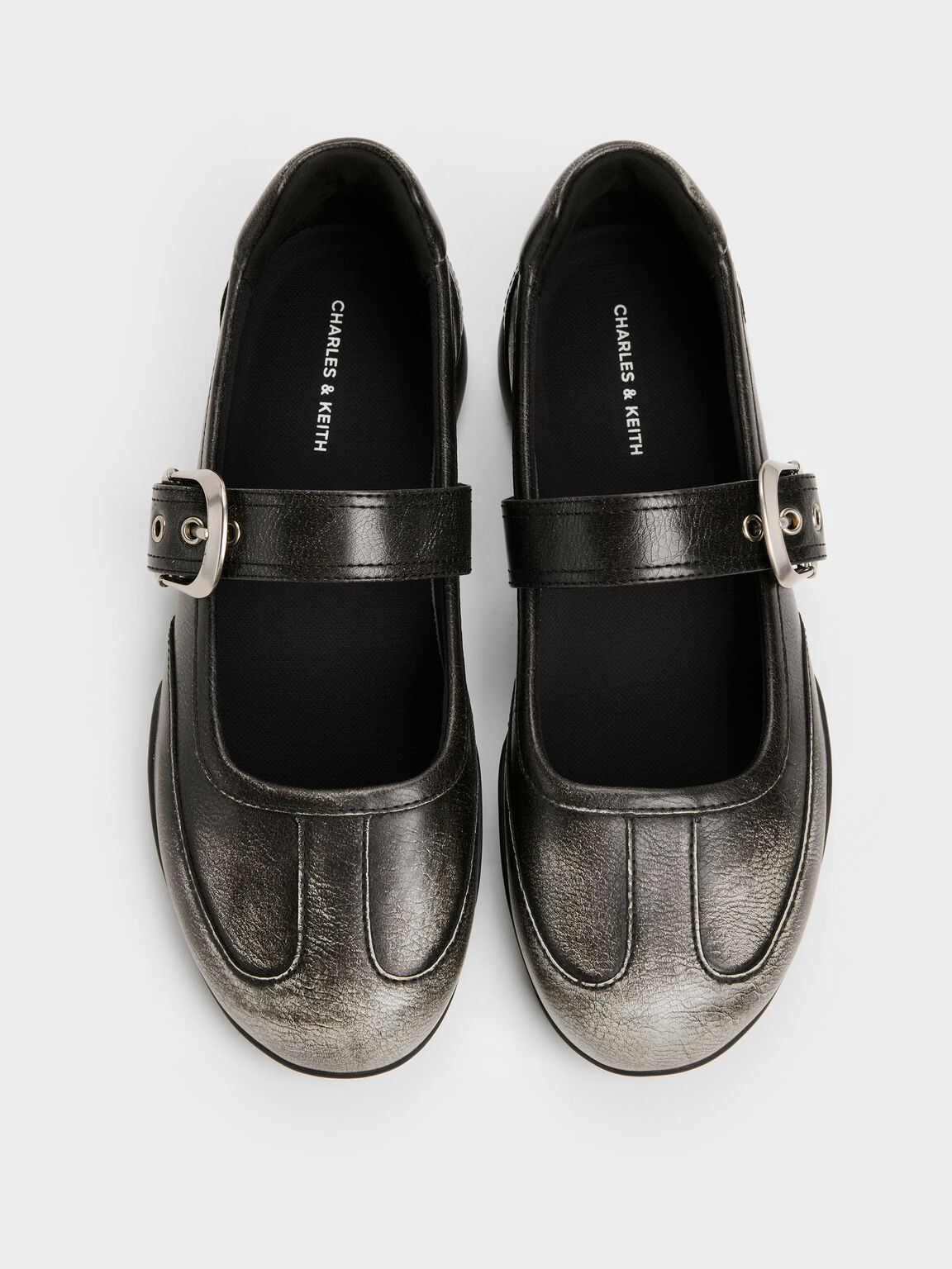 Louise ルーイ バックルストラップ メリージェーンスニーカー, グレー, hi-res