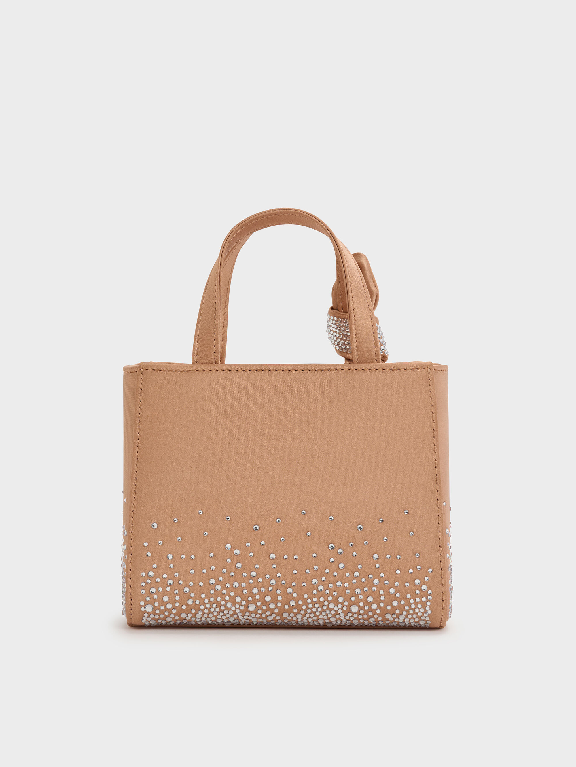 Albany オールバニー レザークリスタルエンベリッシュド ノットボウ