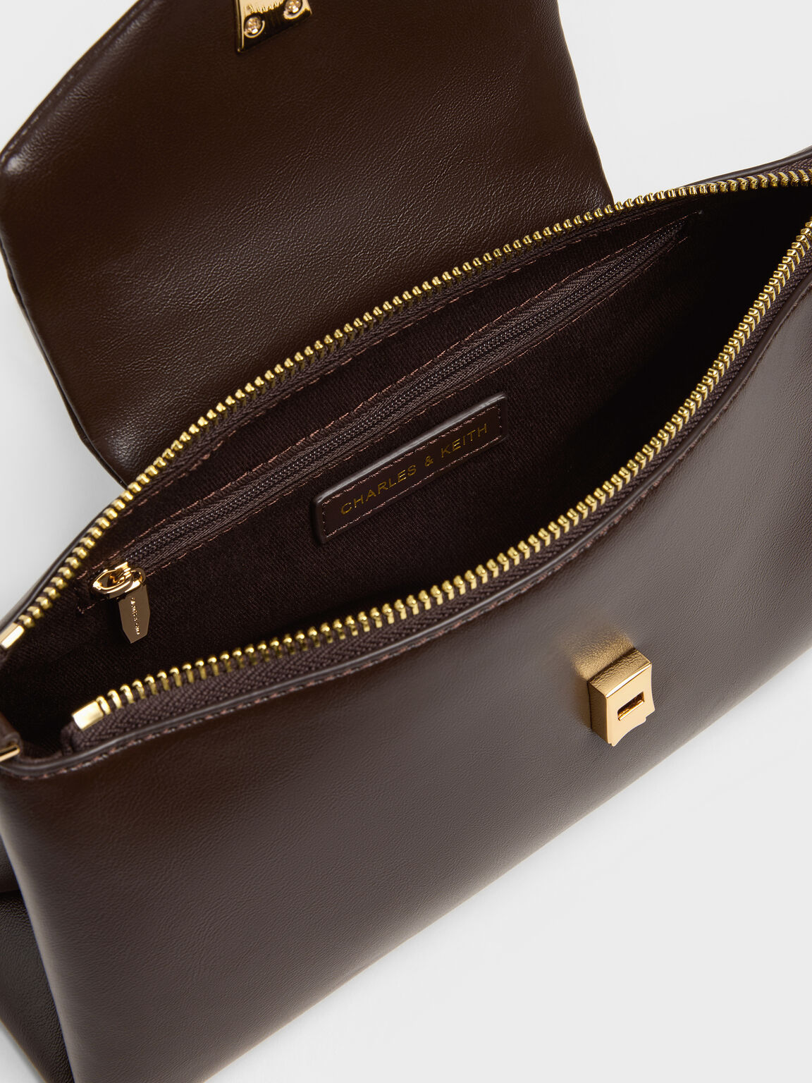 Lilibet リリベット イロンゲイティッド トップハンドルバッグ, エスプレッソブラウン, hi-res