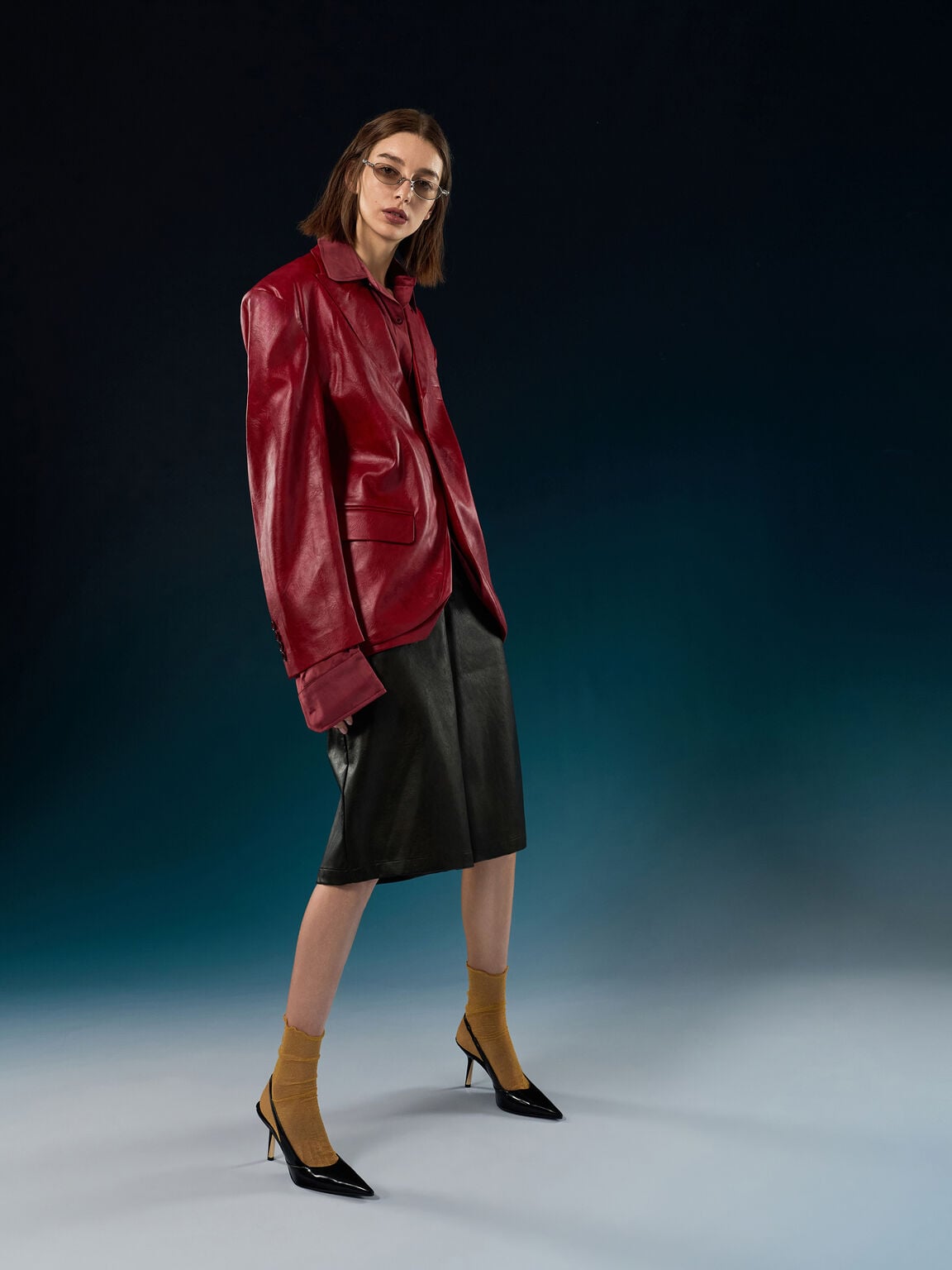 Taylen テイレン スリングバッグパンプス, ブラックボックス, hi-res