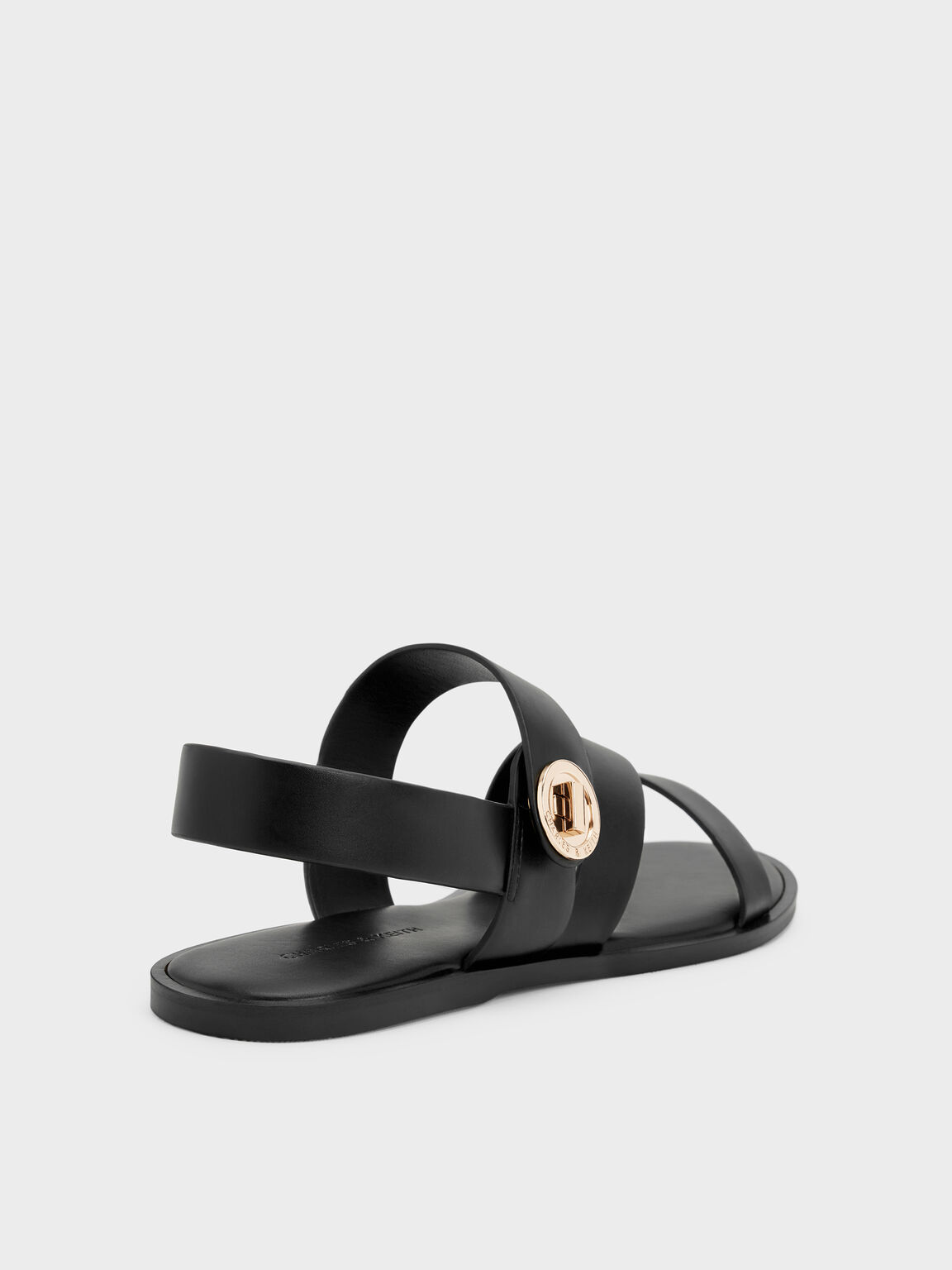 Yara ヤラ ターンロックストラッピーサンダル, ブラック, hi-res