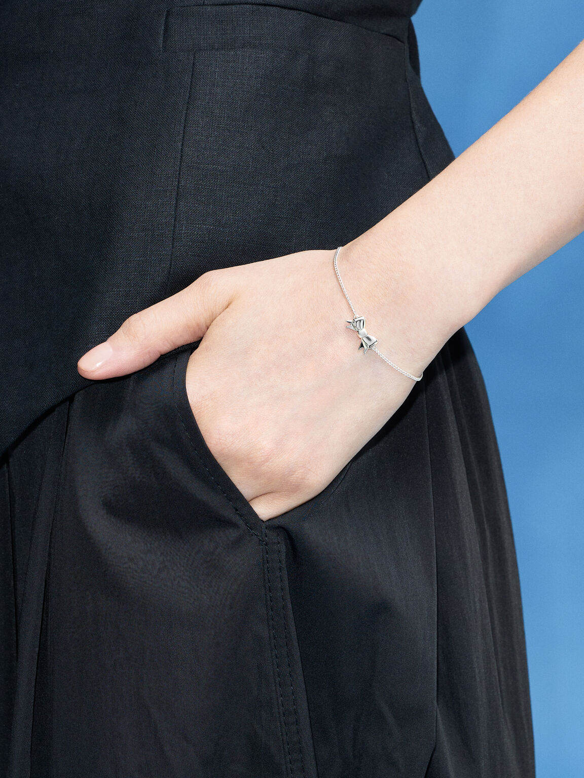 Paige ページ リボンブレスレット, シルバー, hi-res