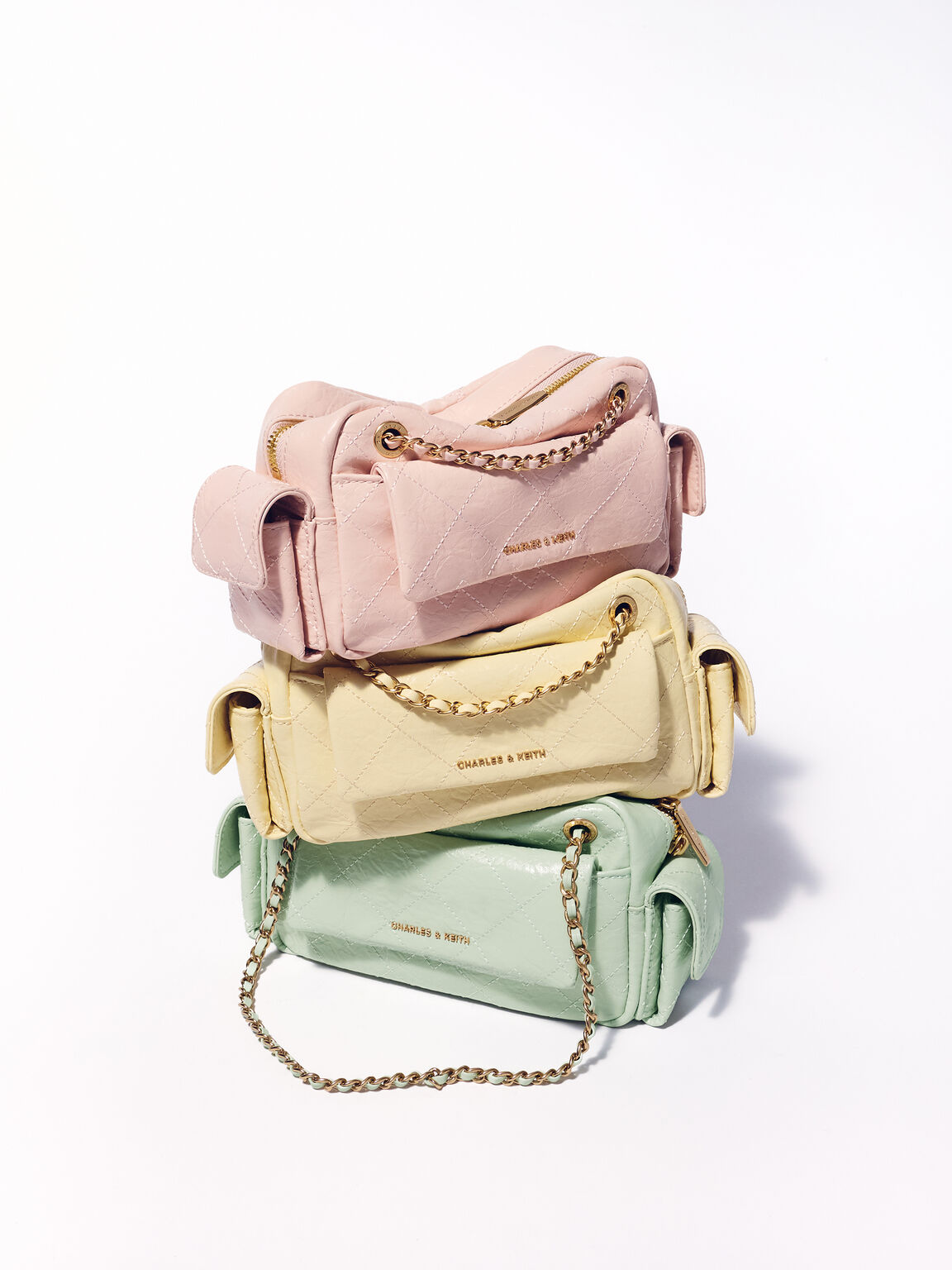 Duo ドゥオ キルトクロスボディーバッグ, ミントグリーン, hi-res