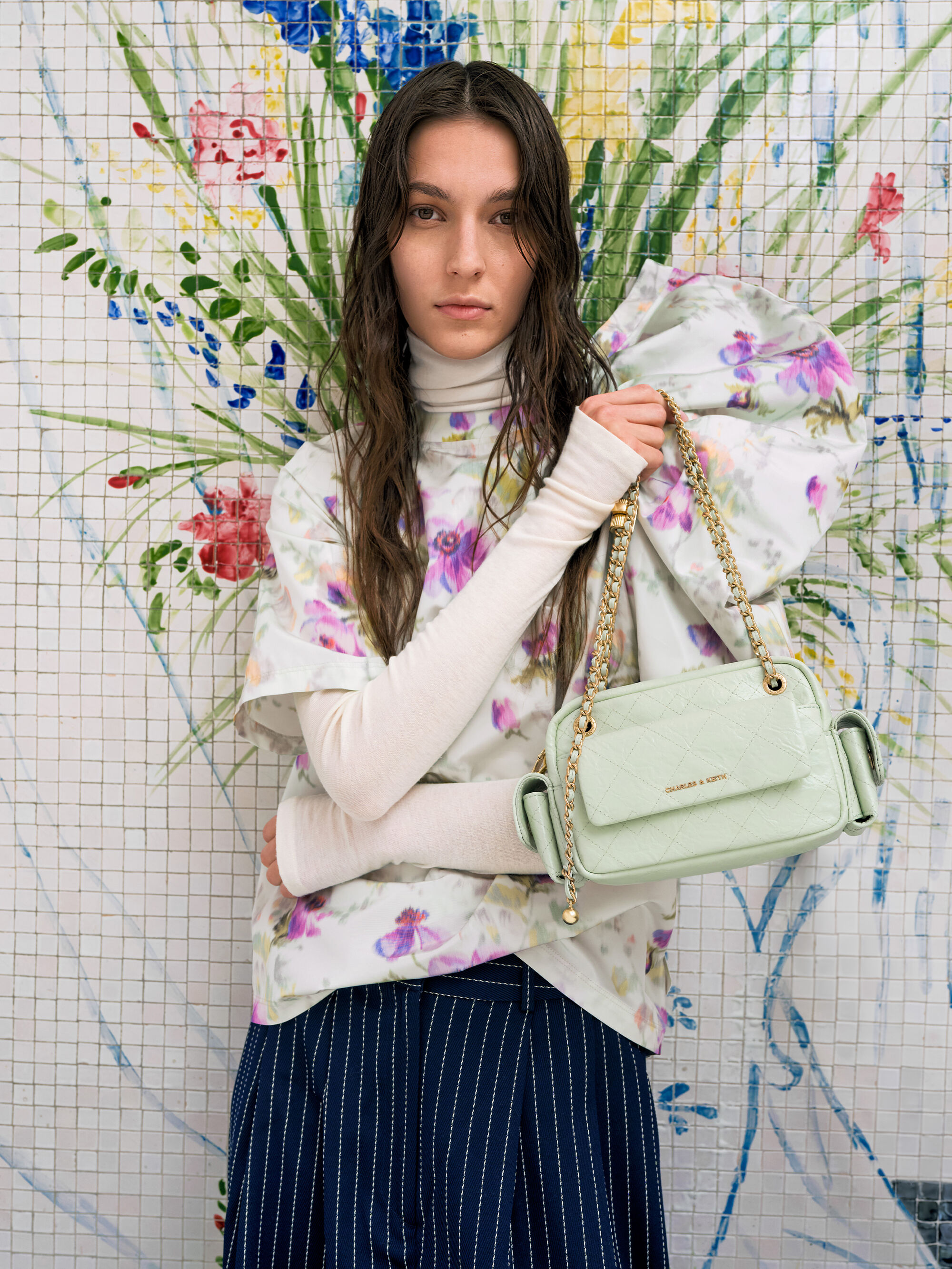 Duo ドゥオ キルトクロスボディーバッグ - ミントグリーン | CHARLES