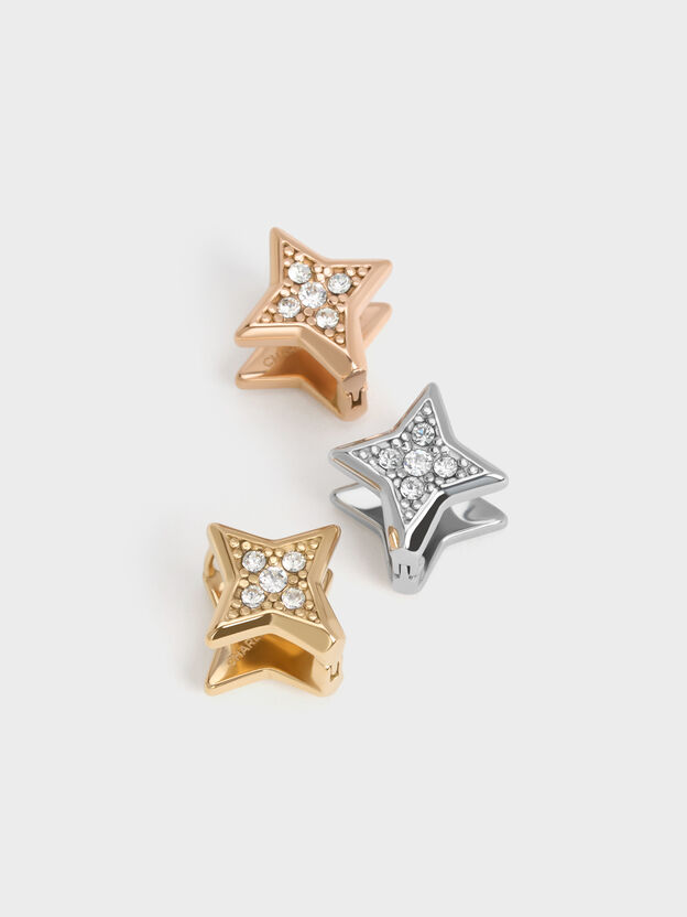 Everest エベレスト スターダストクリスタルピアス, シルバー, hi-res