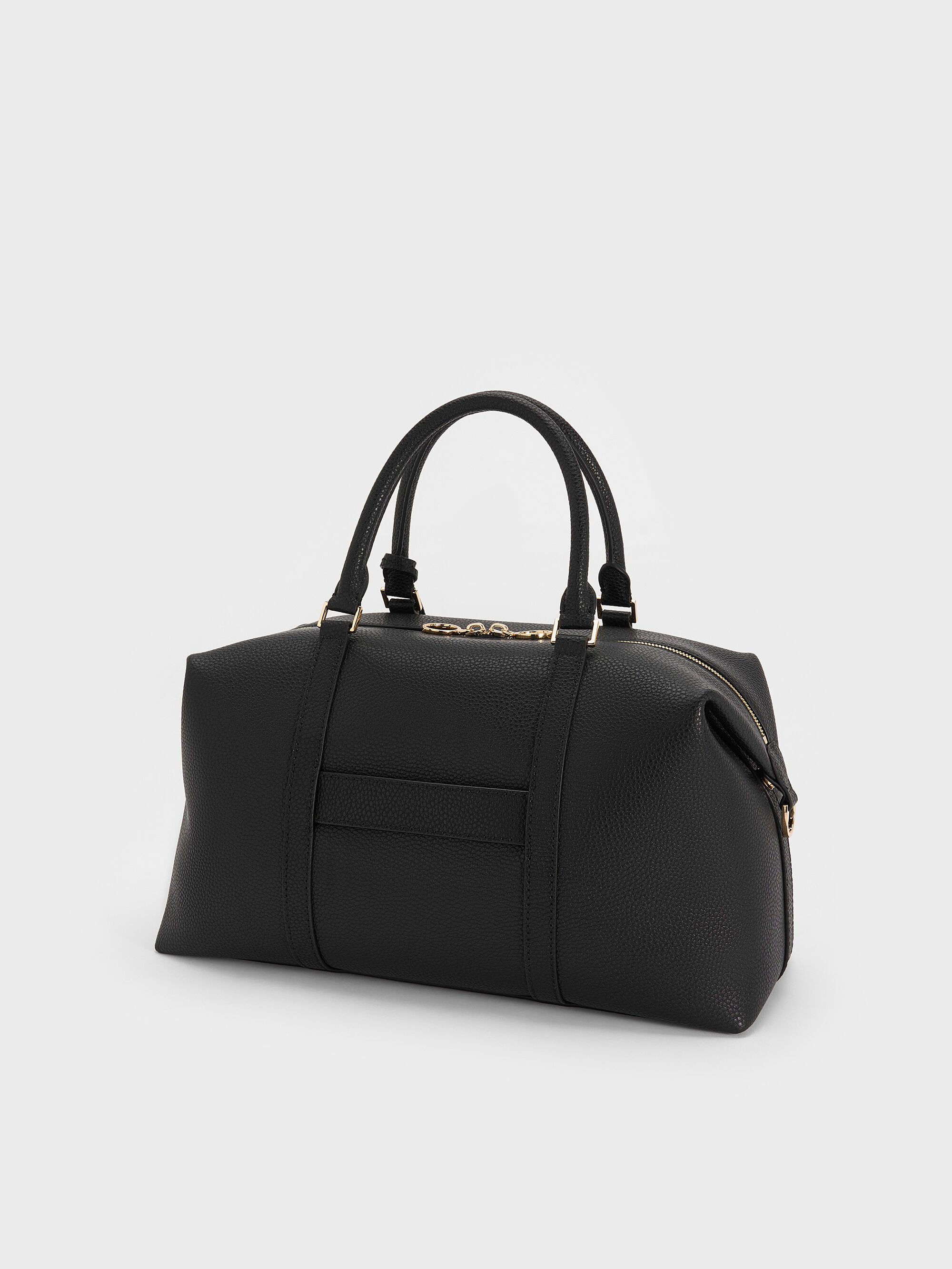 チャールズ＆キース バッグ Chance チャンス レザーボウリングバッグ - ブラック | CHARLES