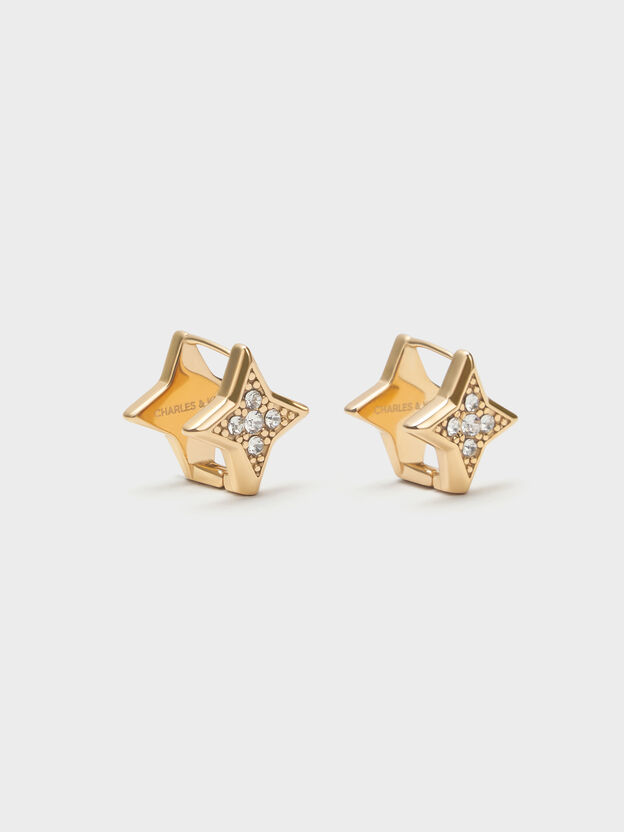 Everest エベレスト スターダストクリスタルピアス, ゴールド, hi-res
