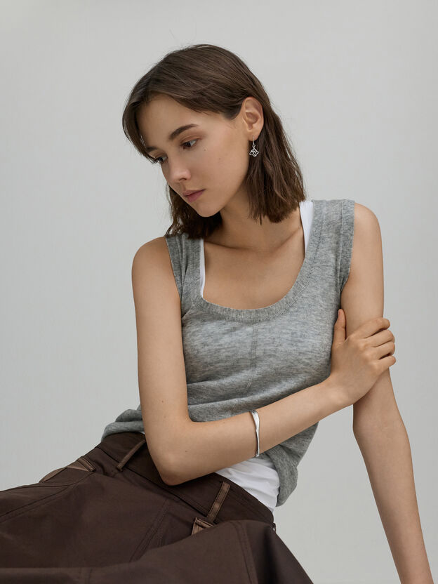 Fernley ファーンリー フラワー ドロップピアス, シルバー, hi-res