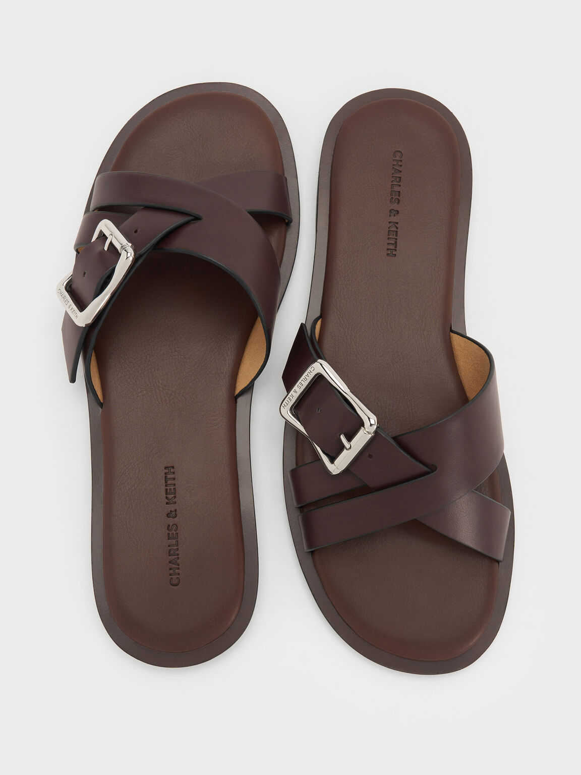 Anita アニータ クロスオーバースライドサンダル, マルーン, hi-res