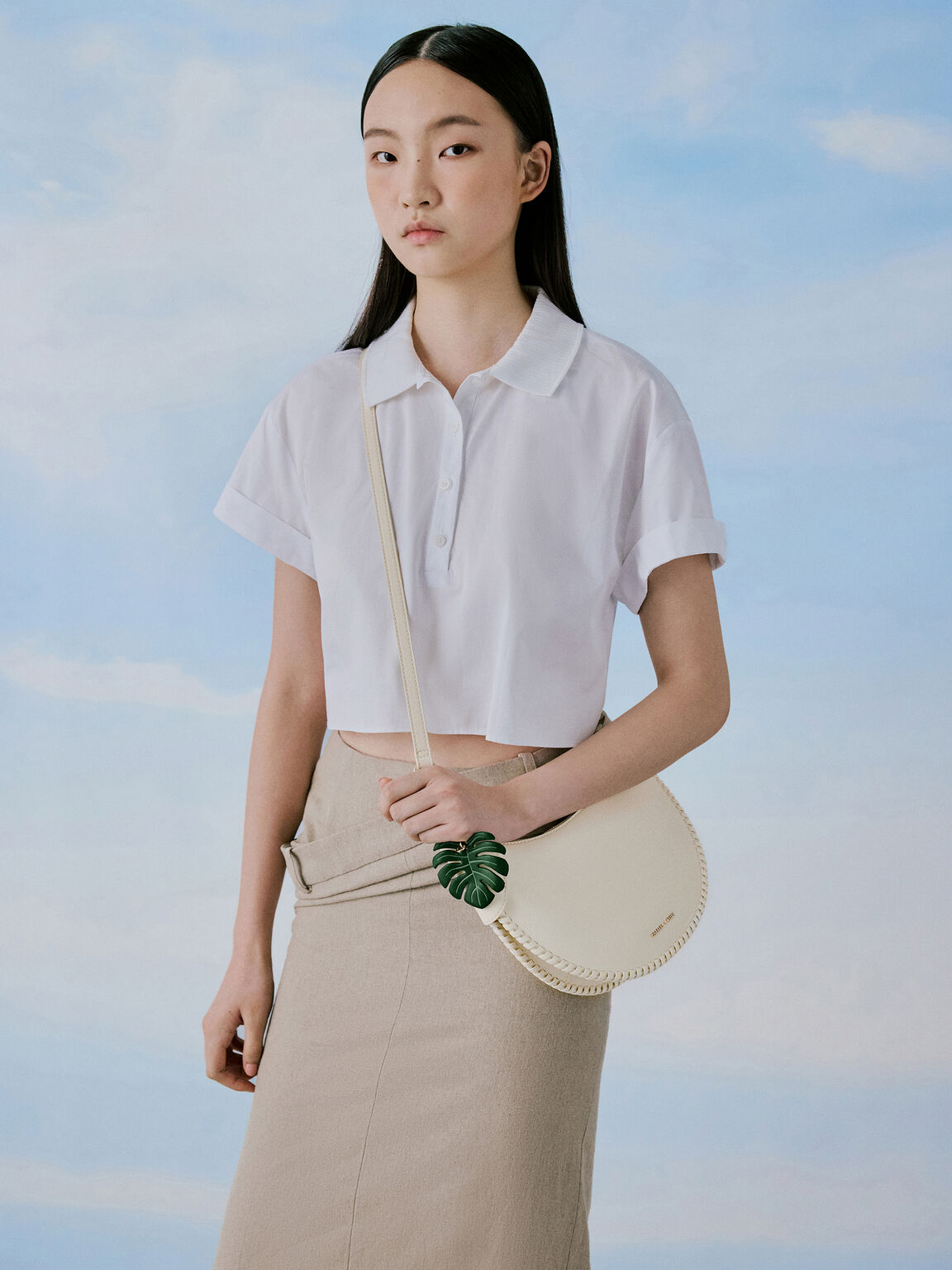 Blume ブリュム ブレードカーブホーボーバッグ, クリーム, hi-res