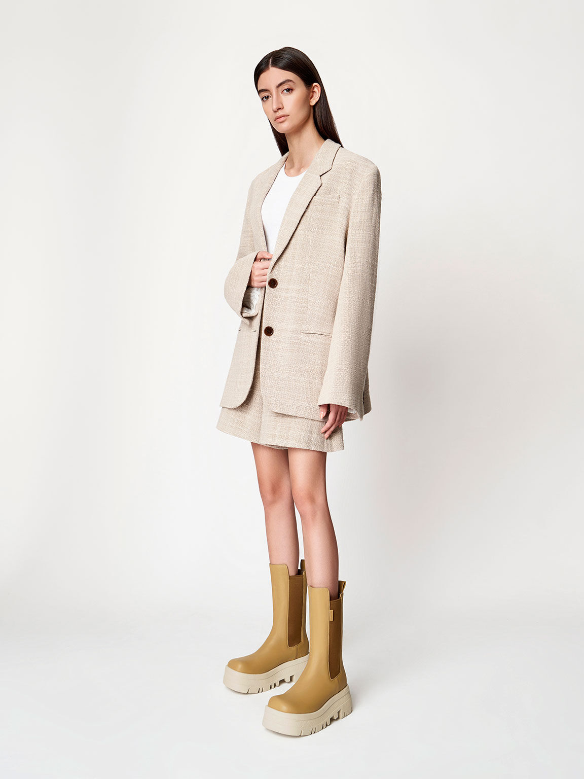 Rainier レーニア プラットフォームチェルシーブーツ, サンド, hi-res