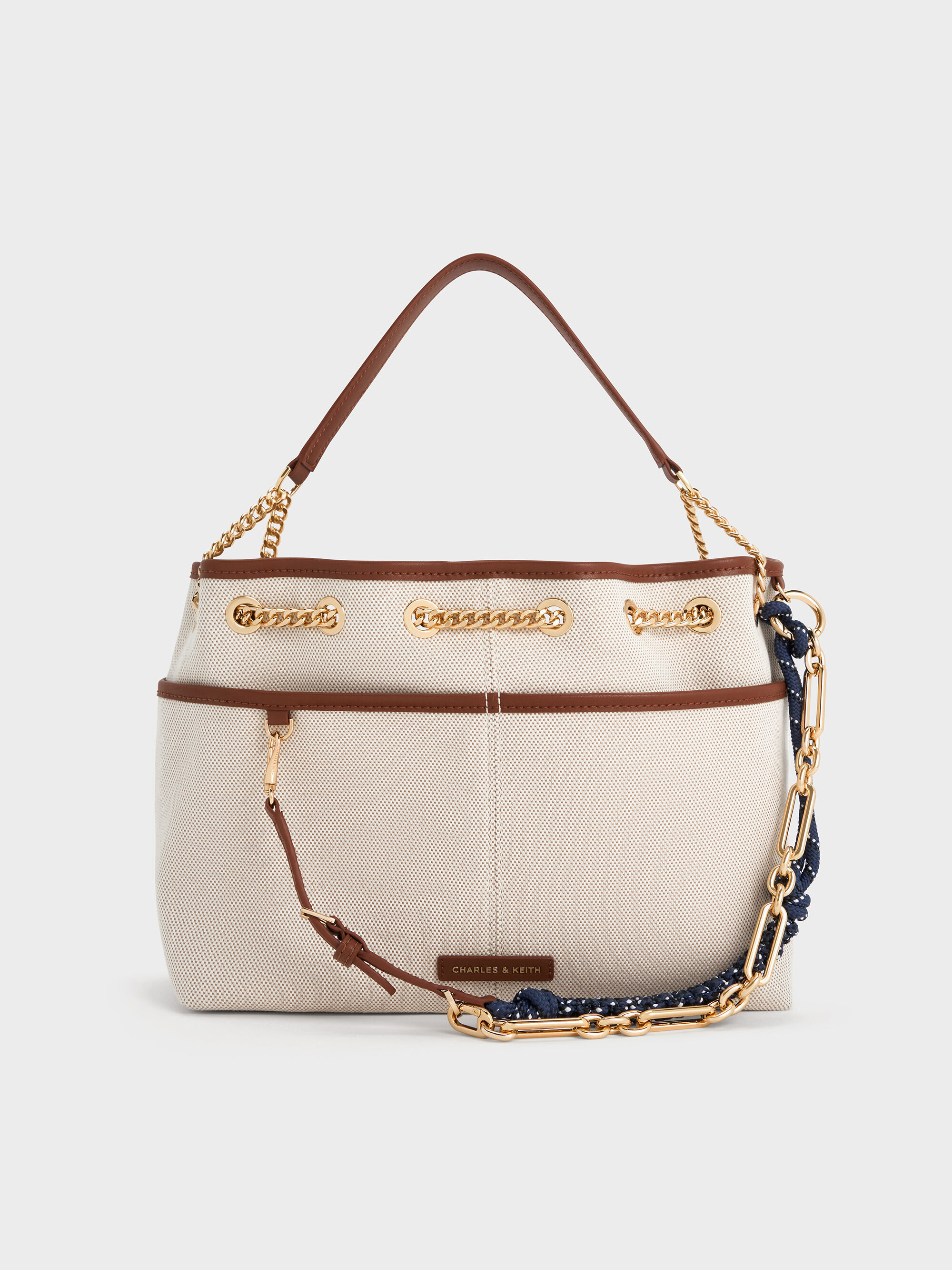 Addison アディソン キャンバスノットロープトートバッグ - トープ