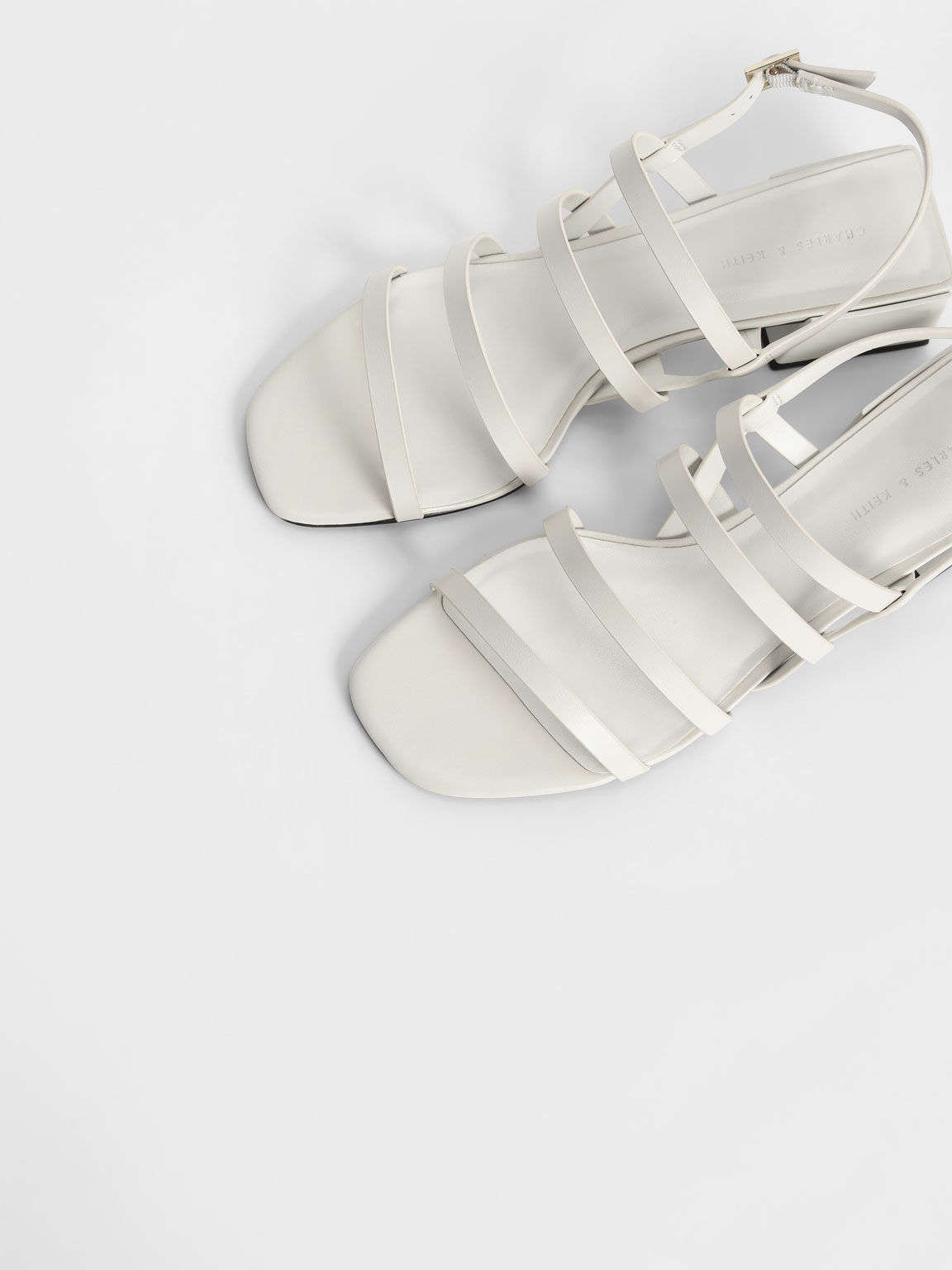 ストラッピージオメトリック スリングバックサンダル, チョーク, hi-res