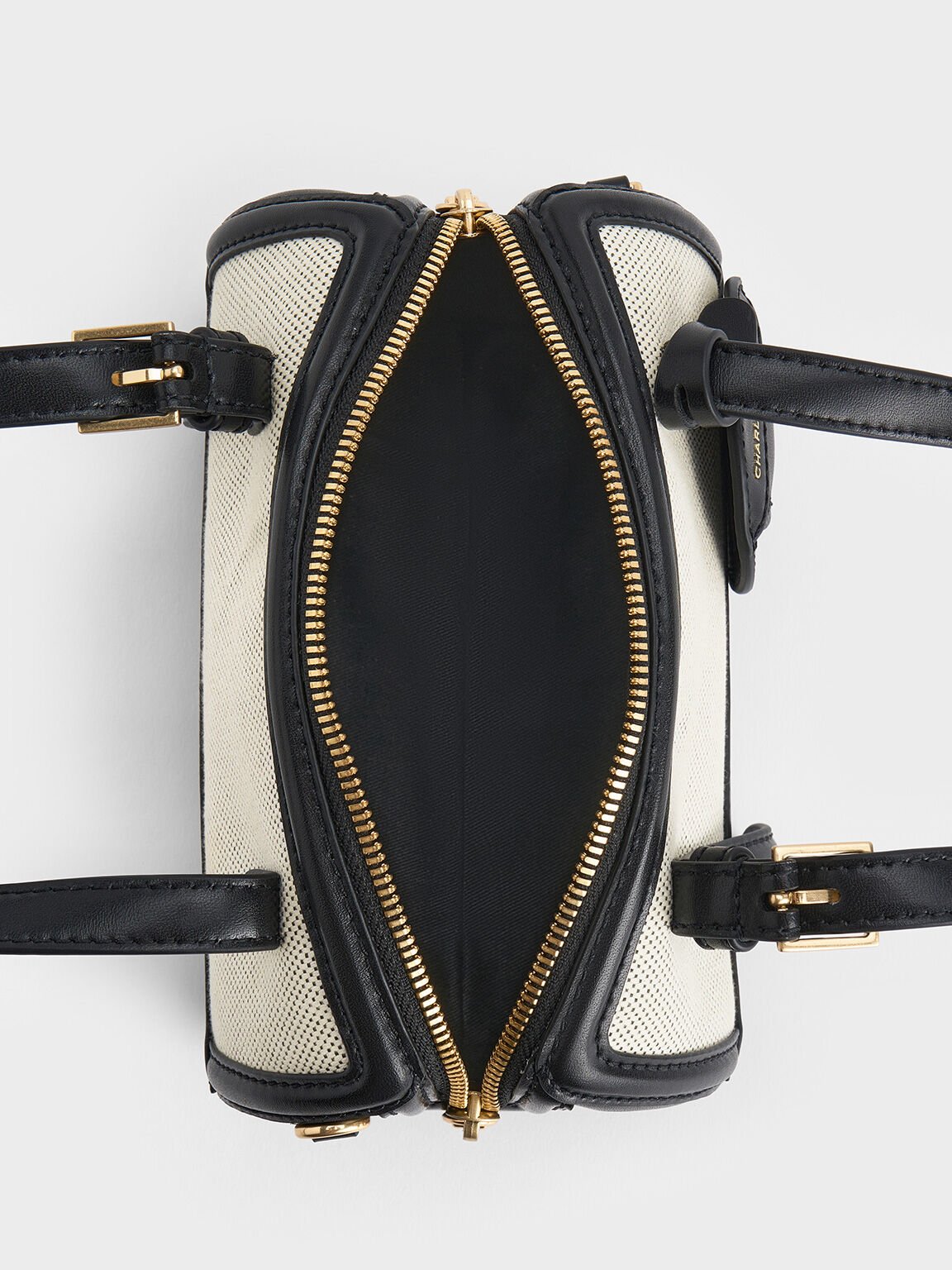 Enola エノラ キャンバスツートーンボウリングバッグ, ブラック, hi-res