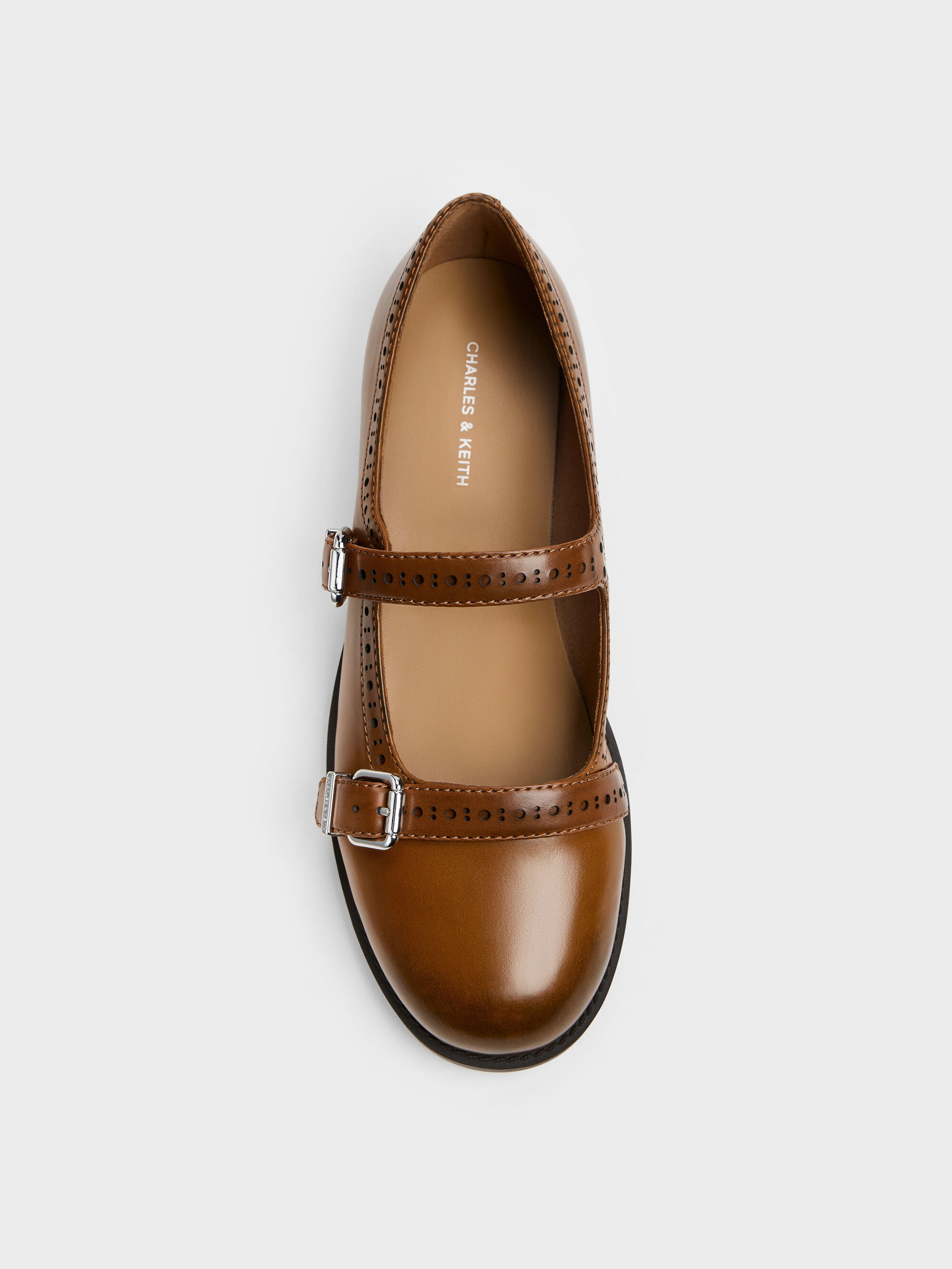 ダブルストラップ ブロークメリージェーン - タン | CHARLES & KEITH