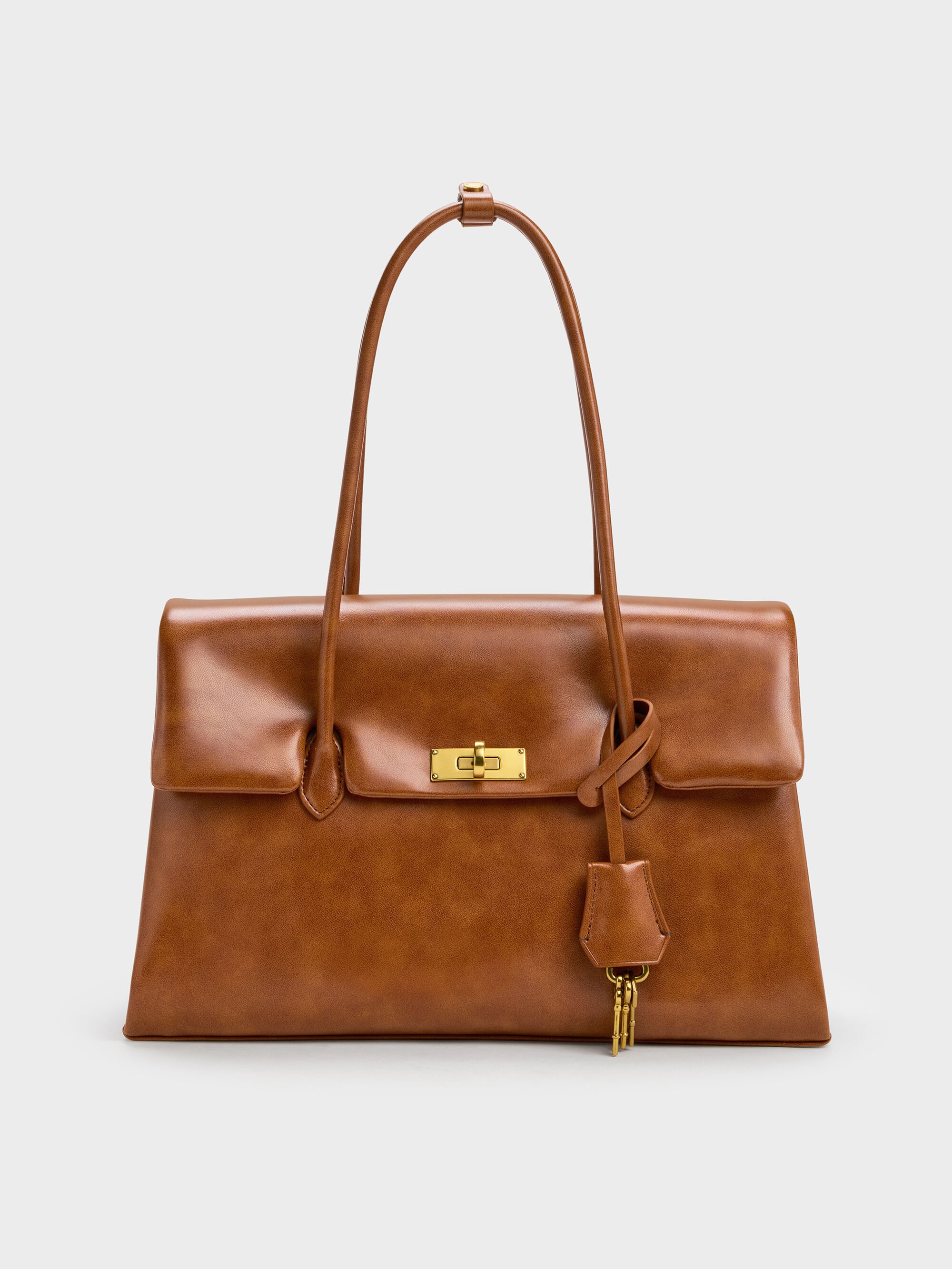 Kerry ケリー ターンロック ダブルハンドルトラペーズトートバッグ