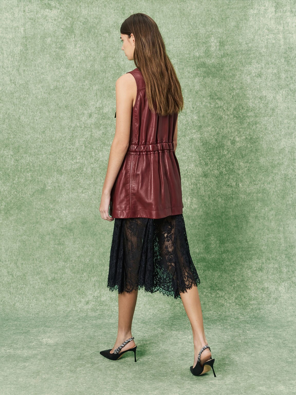 Tayari ティアリ レザースリングバックパンプス, ブラック, hi-res