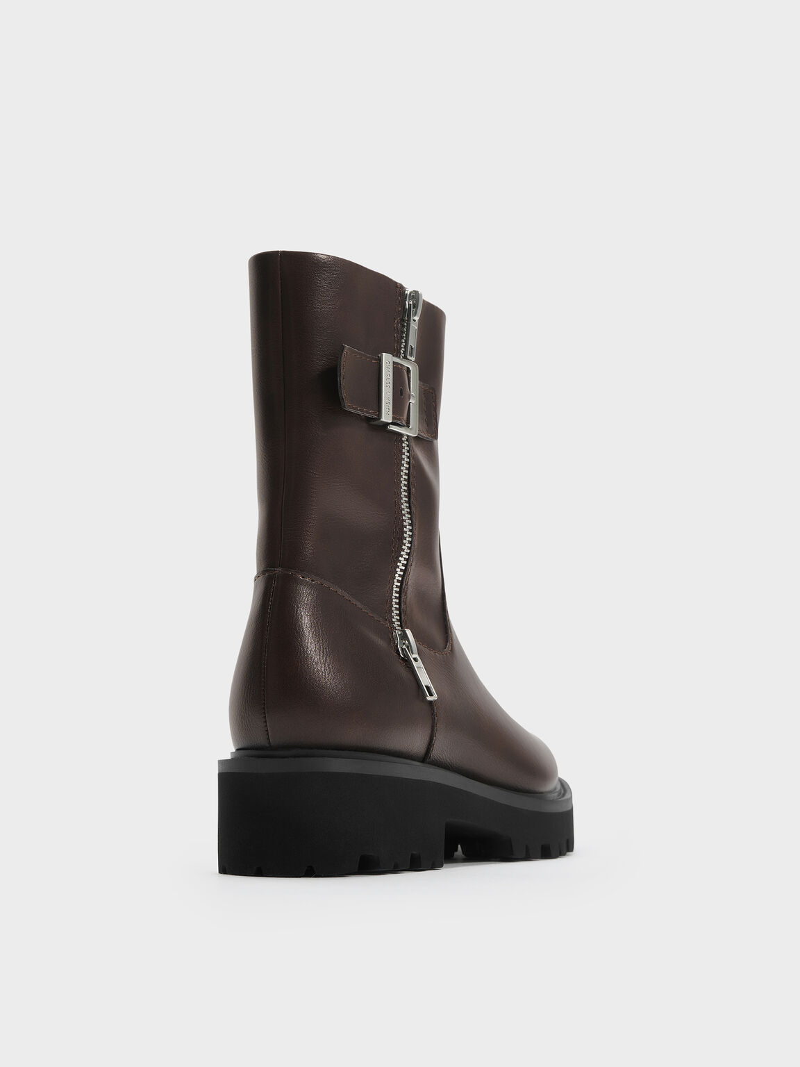 Lyndon リンドン サイドジップアンクルブーツ, ダークブラウン, hi-res