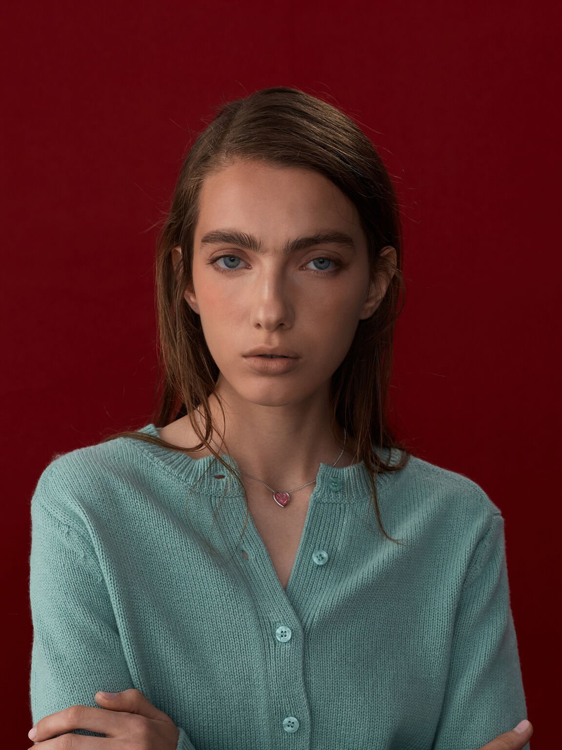 Annalise アナリーゼ レジンハートネックレス, ピンク, hi-res