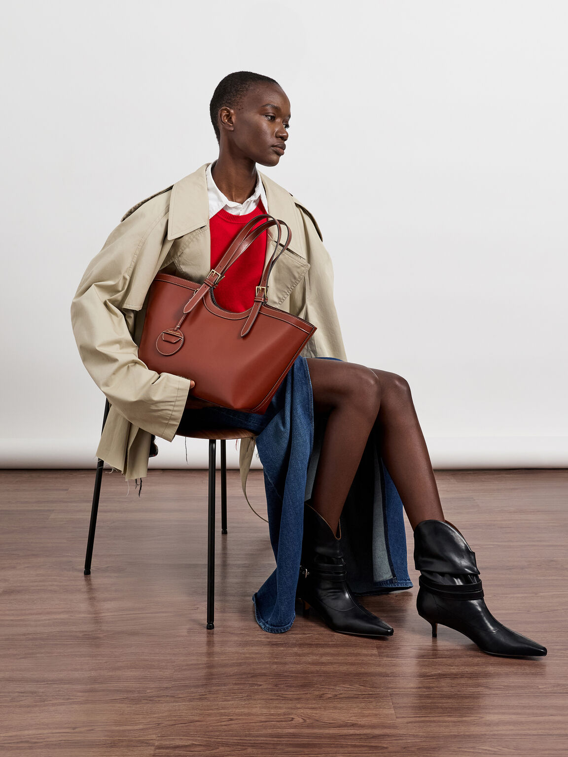 Enola エノラ トートバッグ, ブリック, hi-res