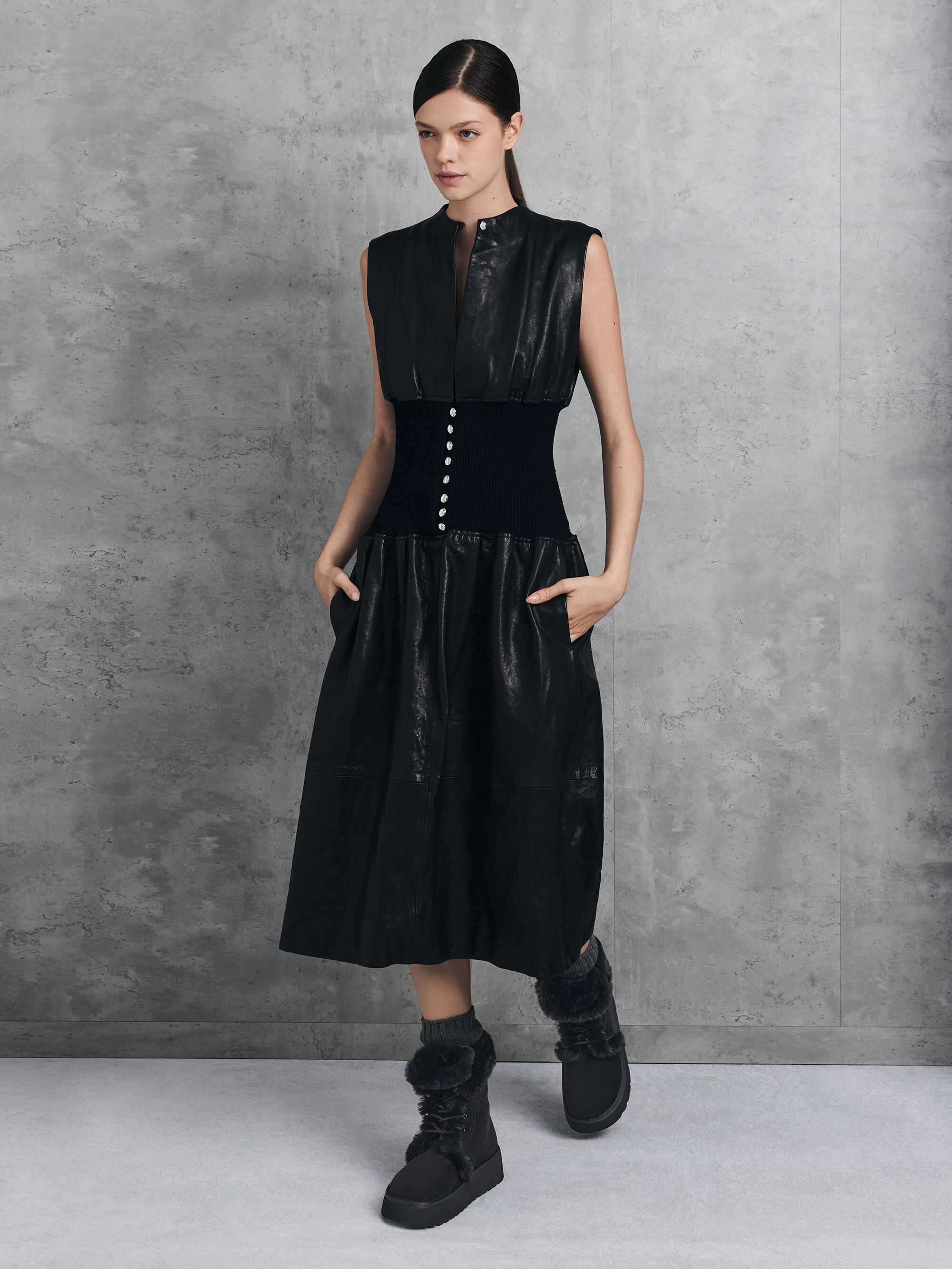 【新品未使用】BADBLOODファーブーツブラックS ムーンスター イブ レディース EVE イヴ 225-25 ウインターナイロン