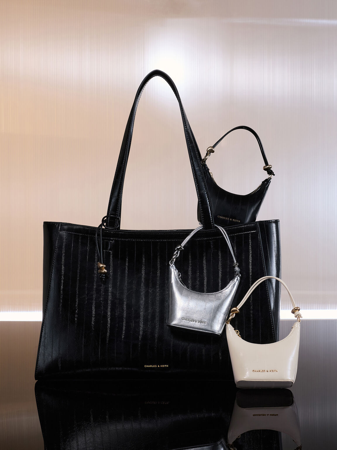 Augustine オーガスチン パネルマイクロバッグ, シルバー, hi-res