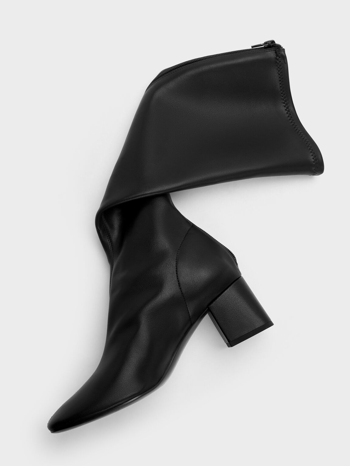 ブロックヒール ロングブーツ, ブラック, hi-res