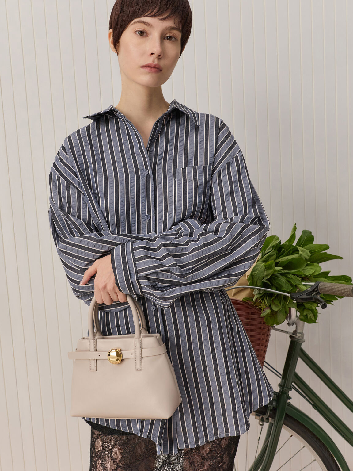 Behn ミニベーン ベルトトートバッグ, シェルグレー, hi-res