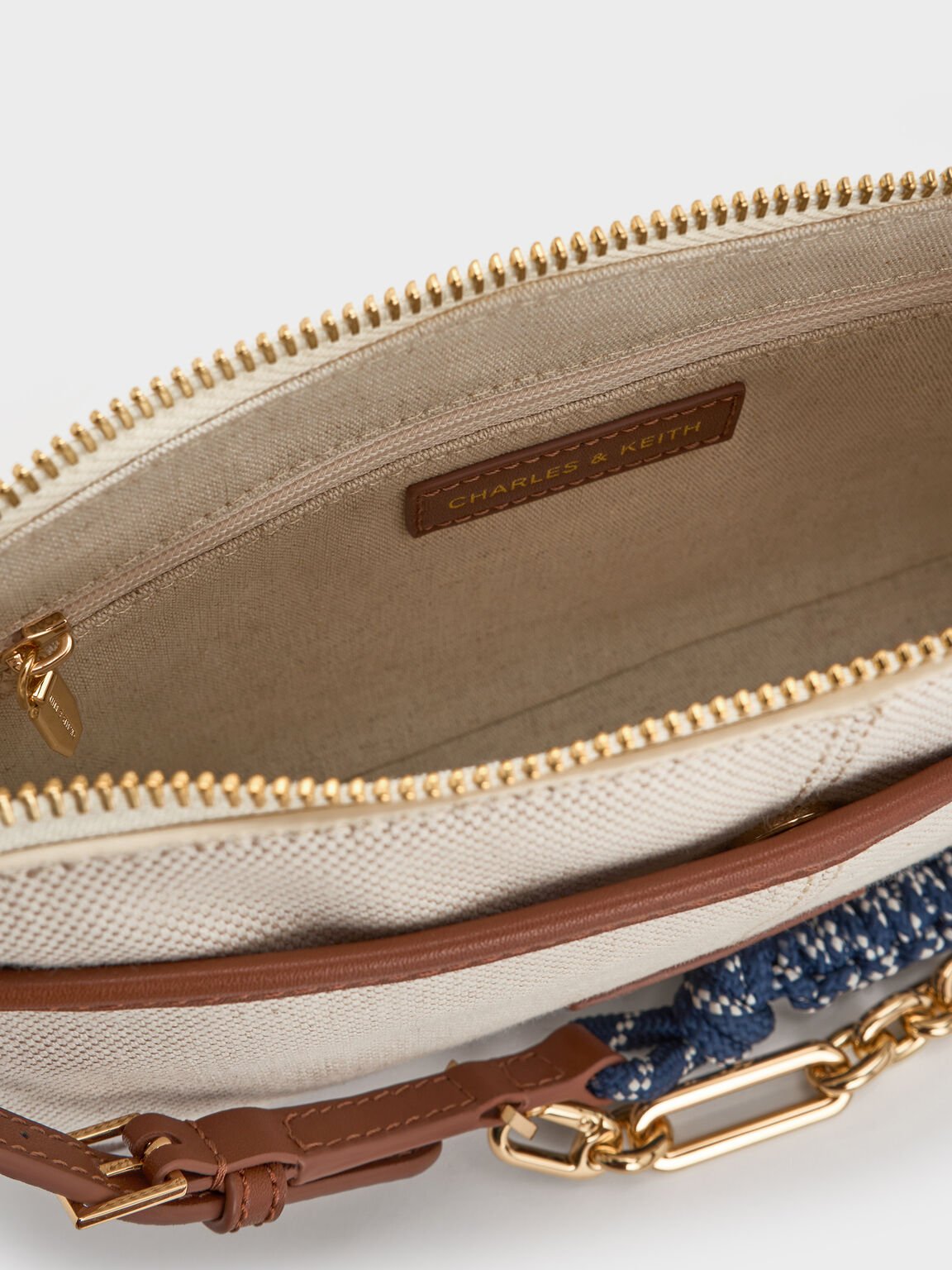 Addison アディソン キャンバスノットロープショルダーバッグ, トープキャンバス, hi-res