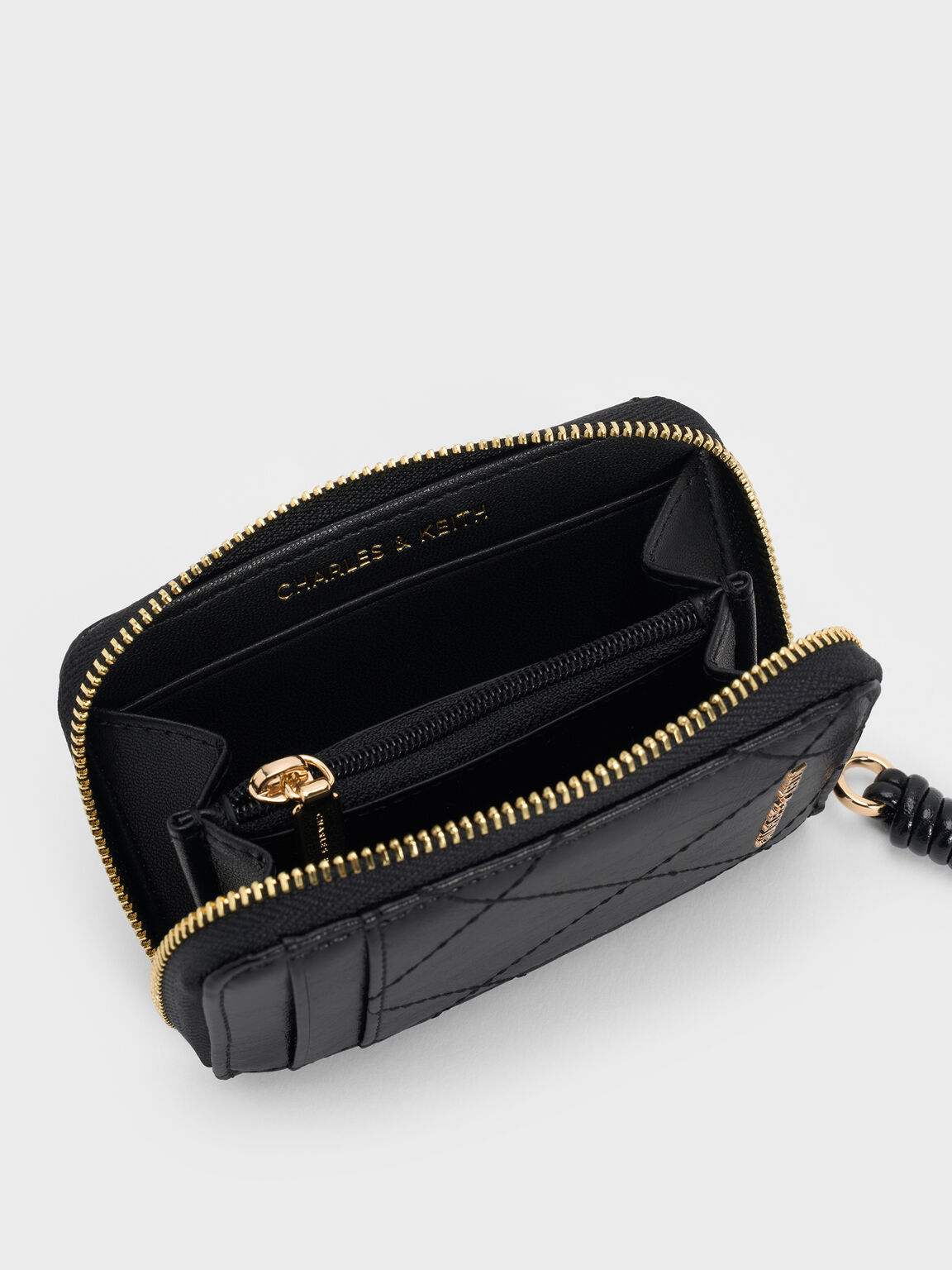 Apfra アップフラ キルトリストレットカードホルダー, ブラック, hi-res