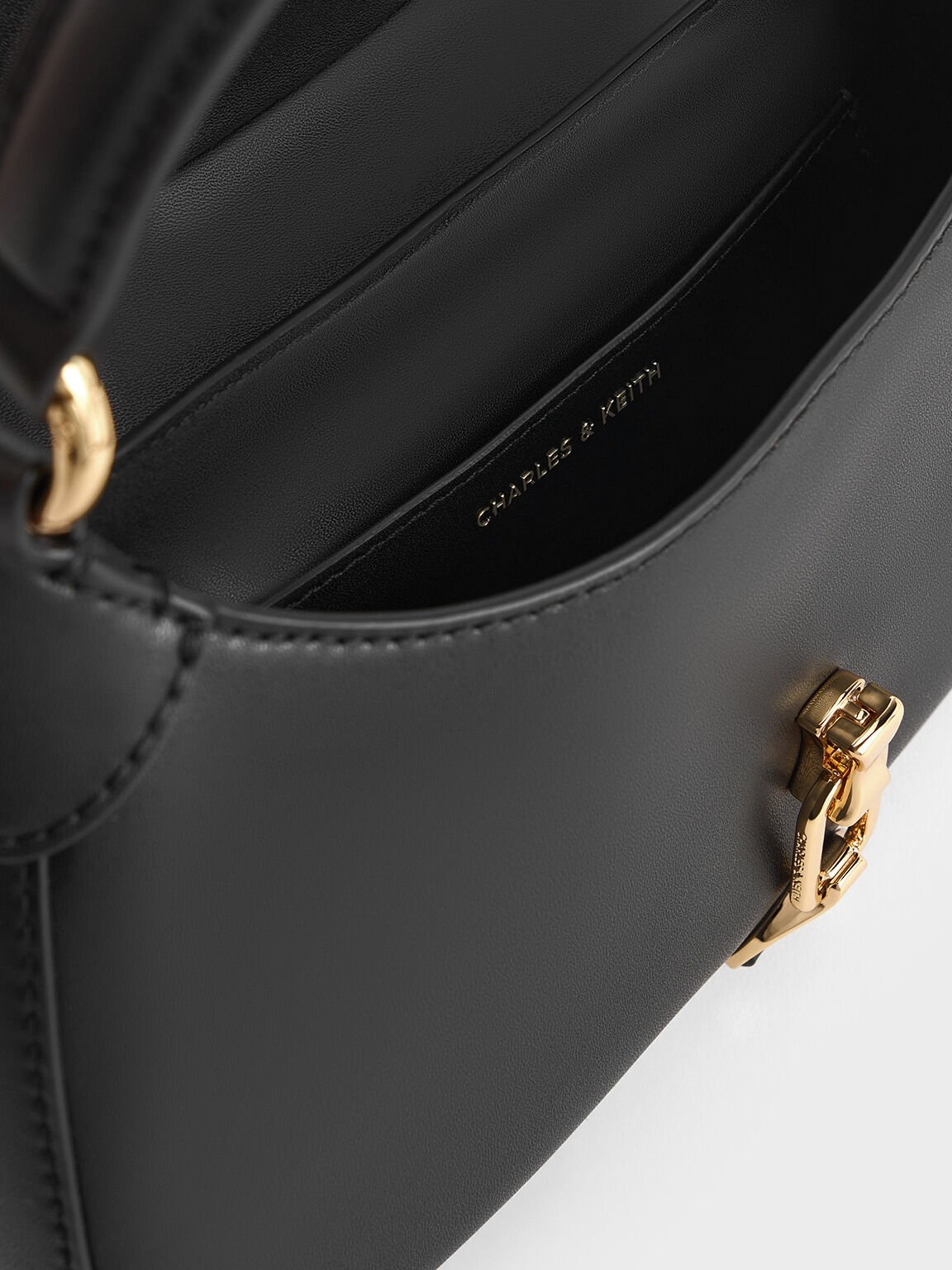 Agatha アガサ チェーンアクセントホーボーバッグ, ブラック, hi-res