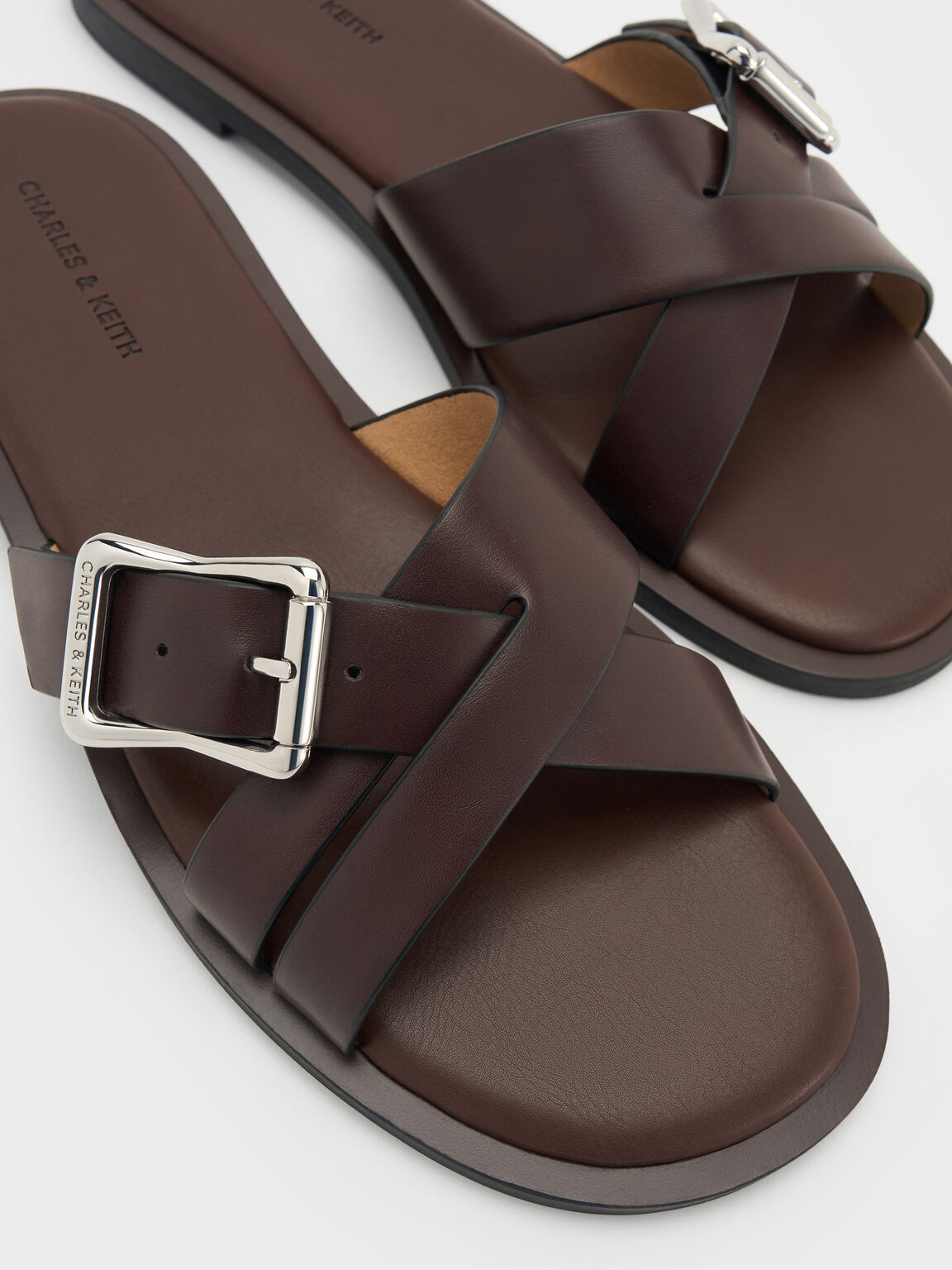 Anita アニータ クロスオーバースライドサンダル, マルーン, hi-res