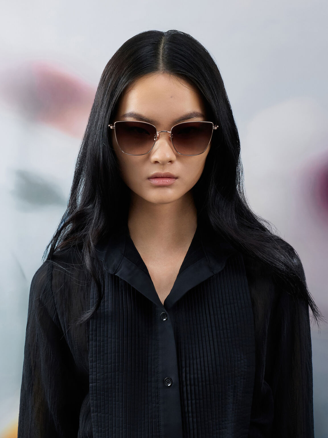 Livonia リヴォニア クリスタルスクエアサングラス, ローズゴールド, hi-res