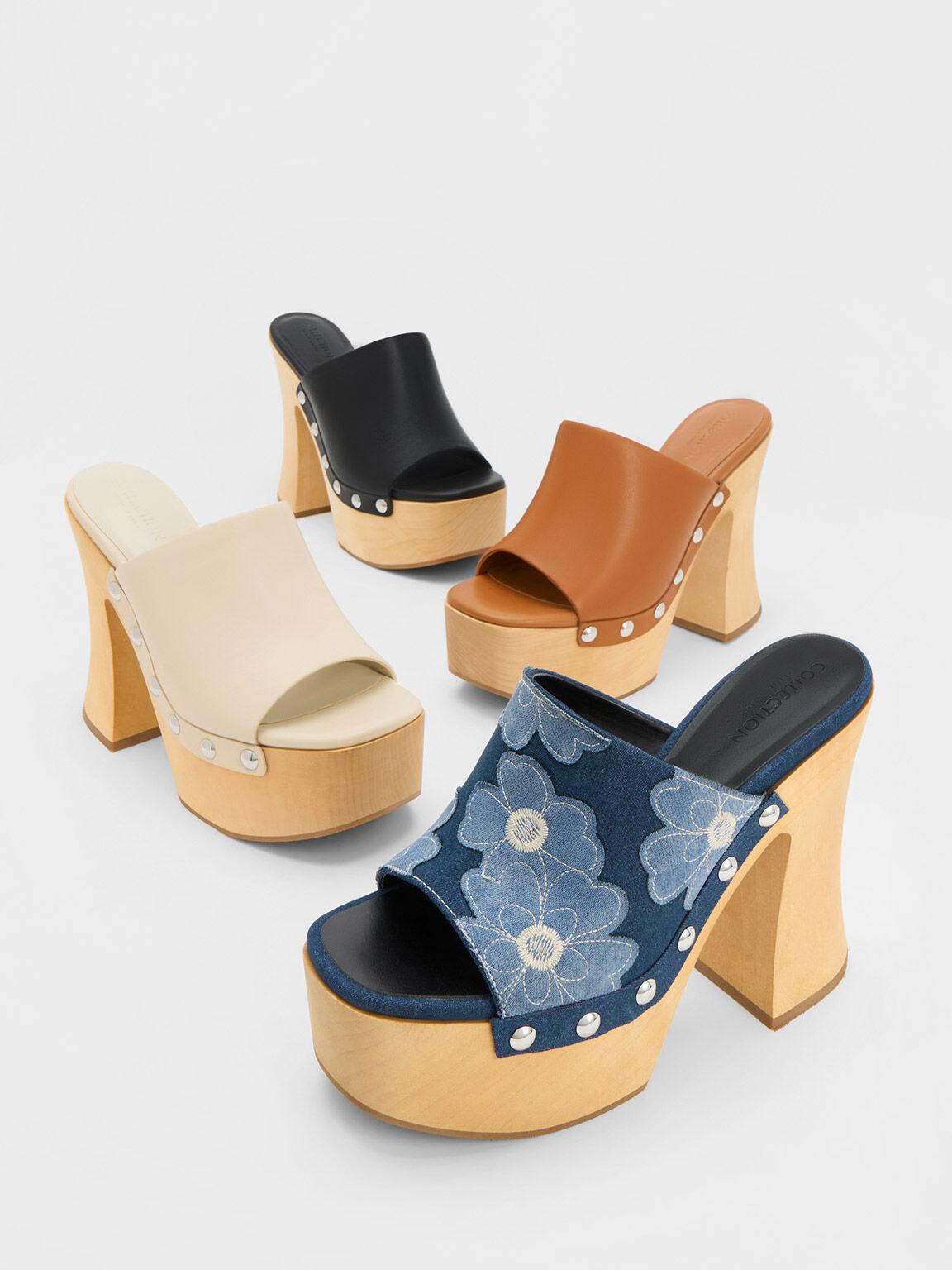 Tabitha タバサ プラットフォームクロッグ, ブラック, hi-res