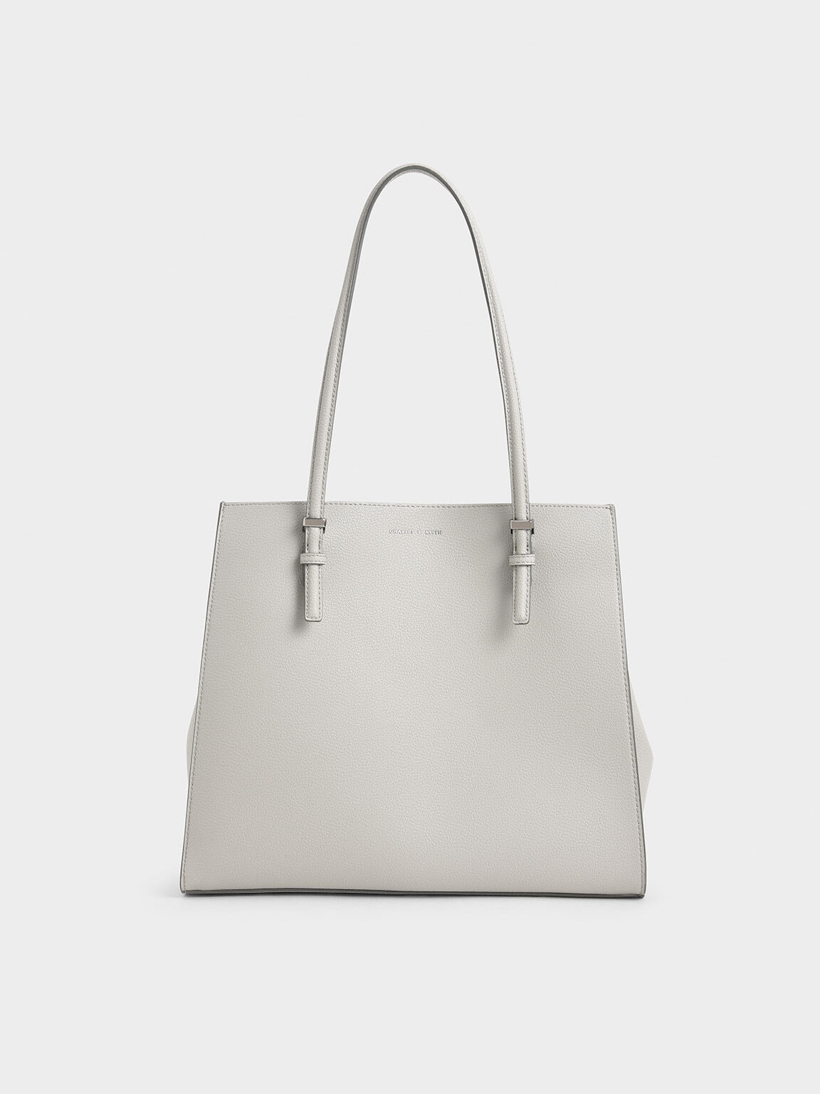 クラシックダブルハンドル トートバッグ, グレー, hi-res